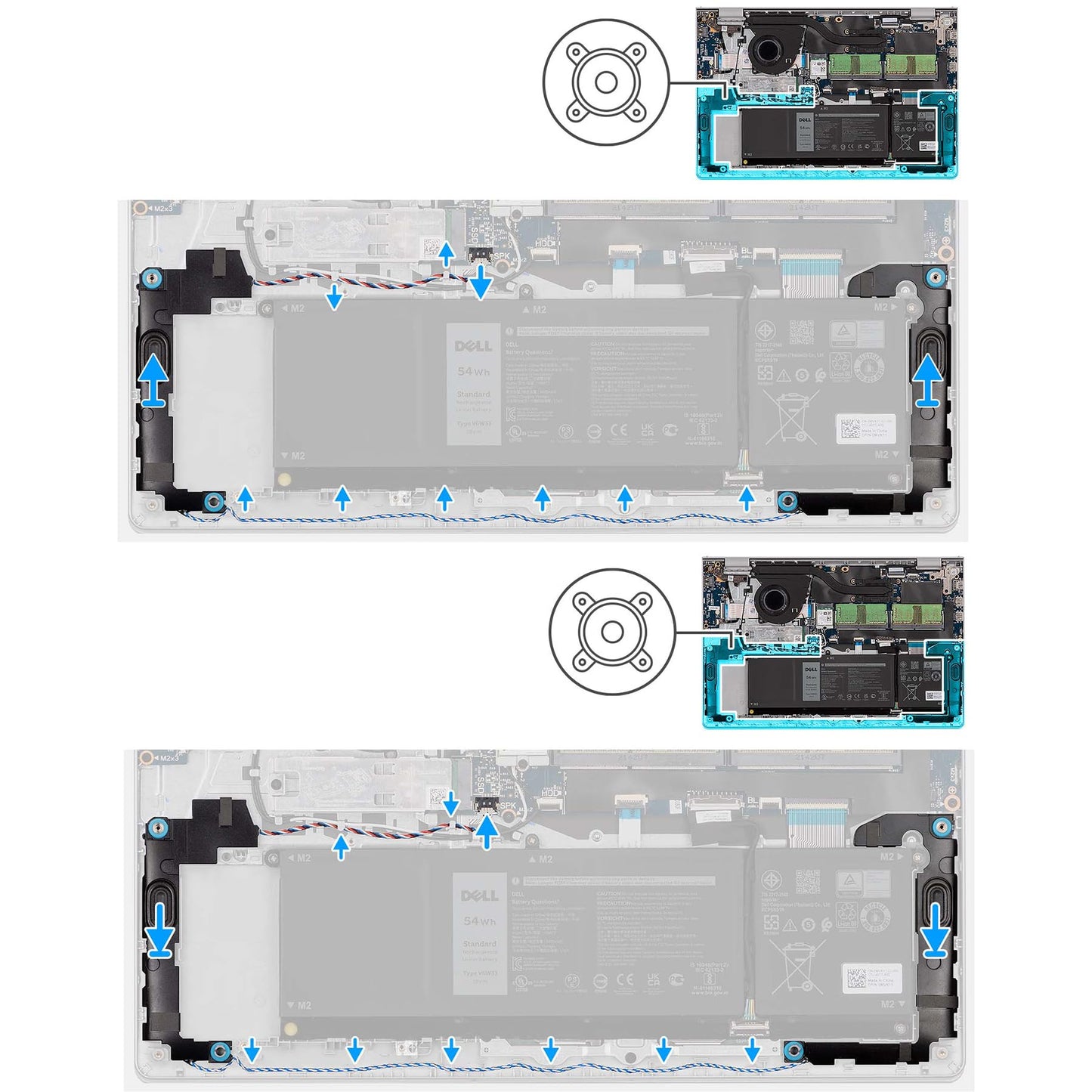 Deal4GO Altavoz interno J8FHX V56PM Reemplazo para Dell Inspiron 3510 3511 3515 3520 3530 Vostro 3510 3515 3520