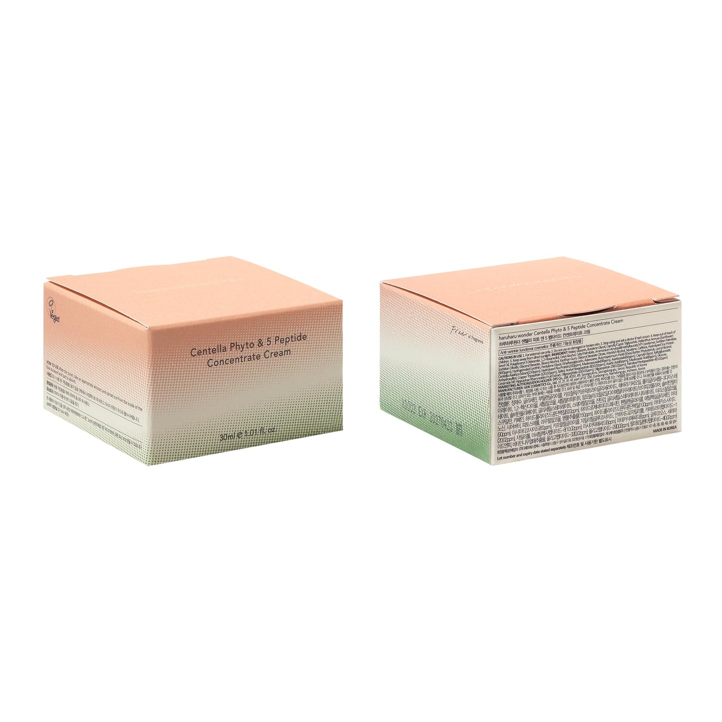 HARUHARU Wonder Centella Phyto & 5 Peptide Concentrate Cream, 30ml, Vegan, Cruelty-Free.