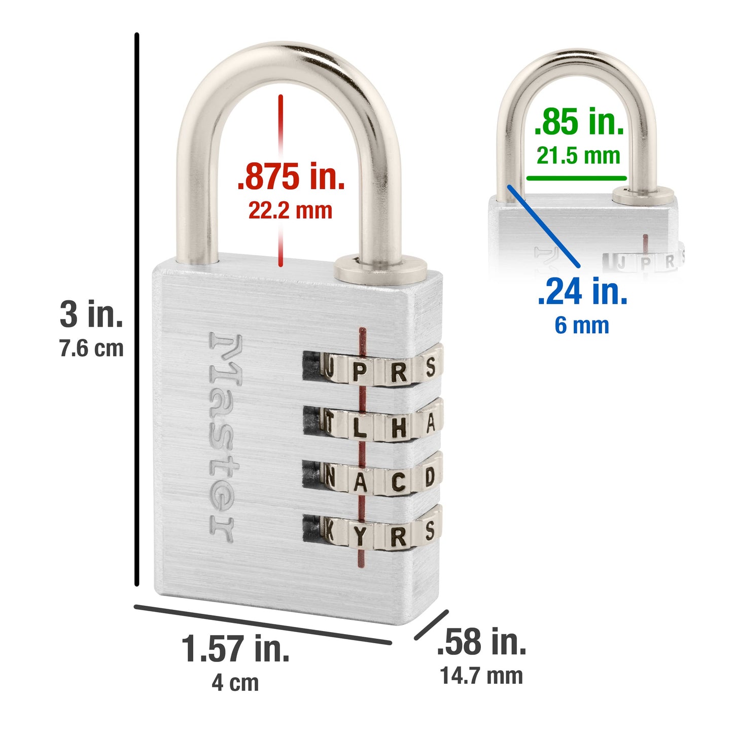 Candado Combinación Master Lock Aluminio Personalizable
