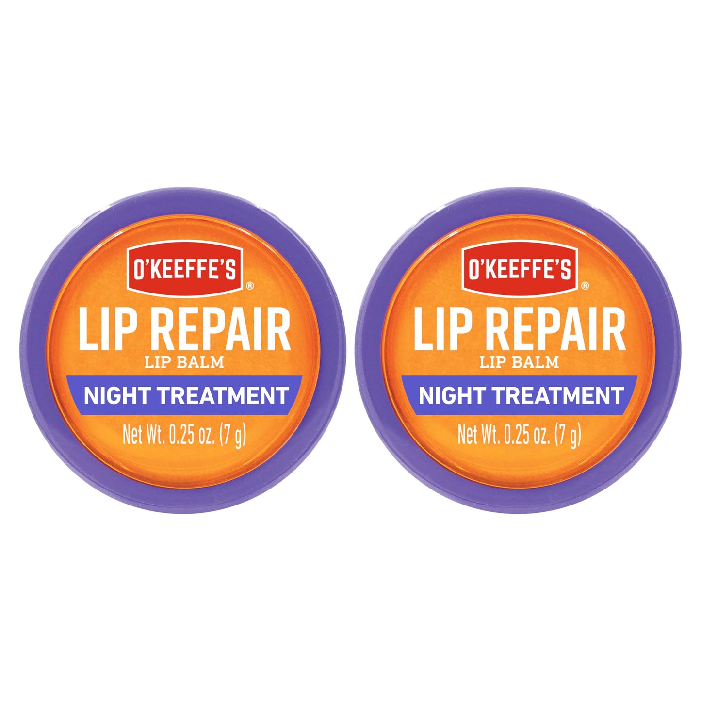 O'Keeffe's Lip Repair Night Treatment Lip Balm, .25 Ounce Jar, (Pack of 2)