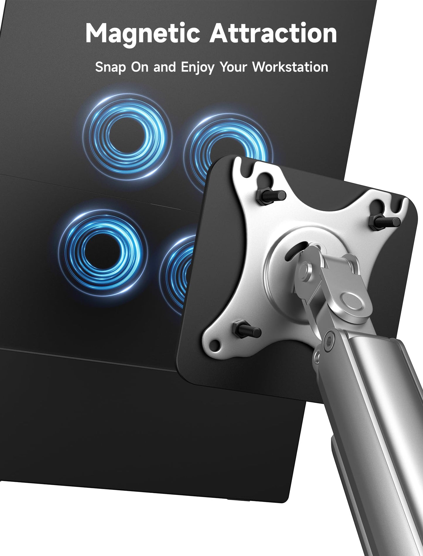Adaptador VESA Magnético JSAUX para Monitor Portátil Dual Pantalla FlipGo 13.5", 15.6" y 16", Solo compatible con montajes VESA de 75 x 75 mm