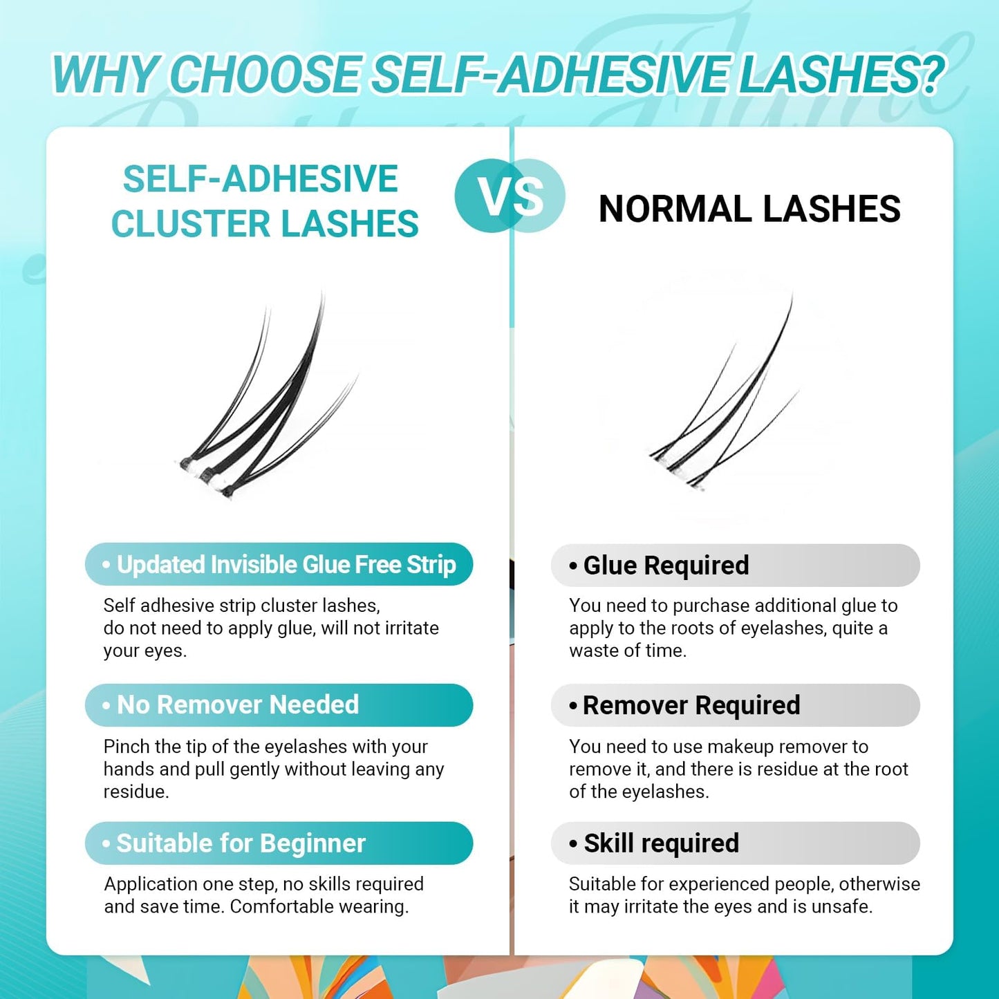 NAGARAKU Pestañas inferiores postizas 80 Pcs No Necesita Pegamento Ni Removedor Presión En Un Solo Paso Pestañas Reutilizables Prepegadas En Casa Pestañas Inferiores (BSA-01, 0,07 J Curl 6-8 mm)