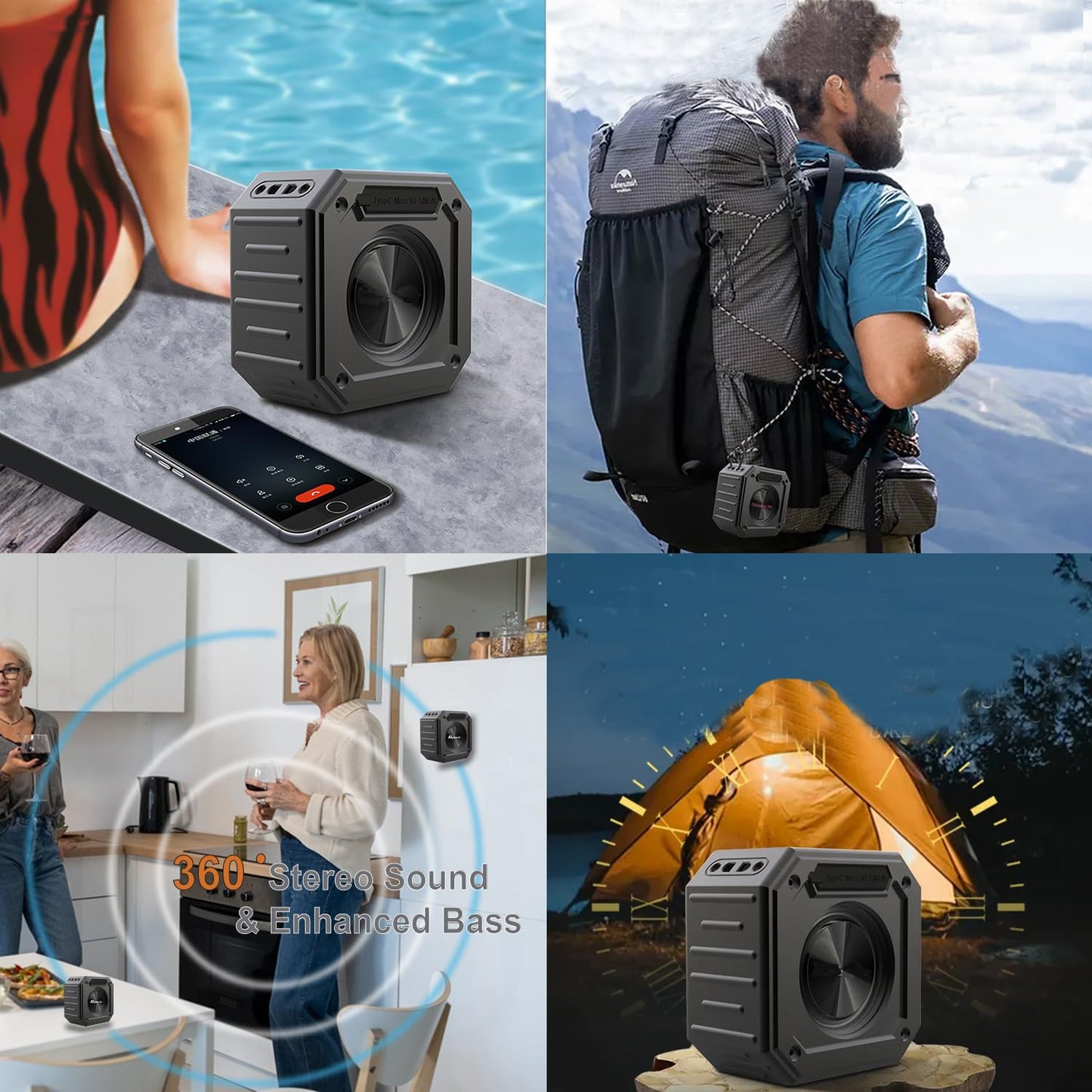 Liphontcta Birdie79 - 2023 New 2-Pack Golf Speaker: Magnetic, Loud Stereo Sound, Bass Boost, Bluetooth, IPX7 Waterproof, Rugged & Shockproof - 30W