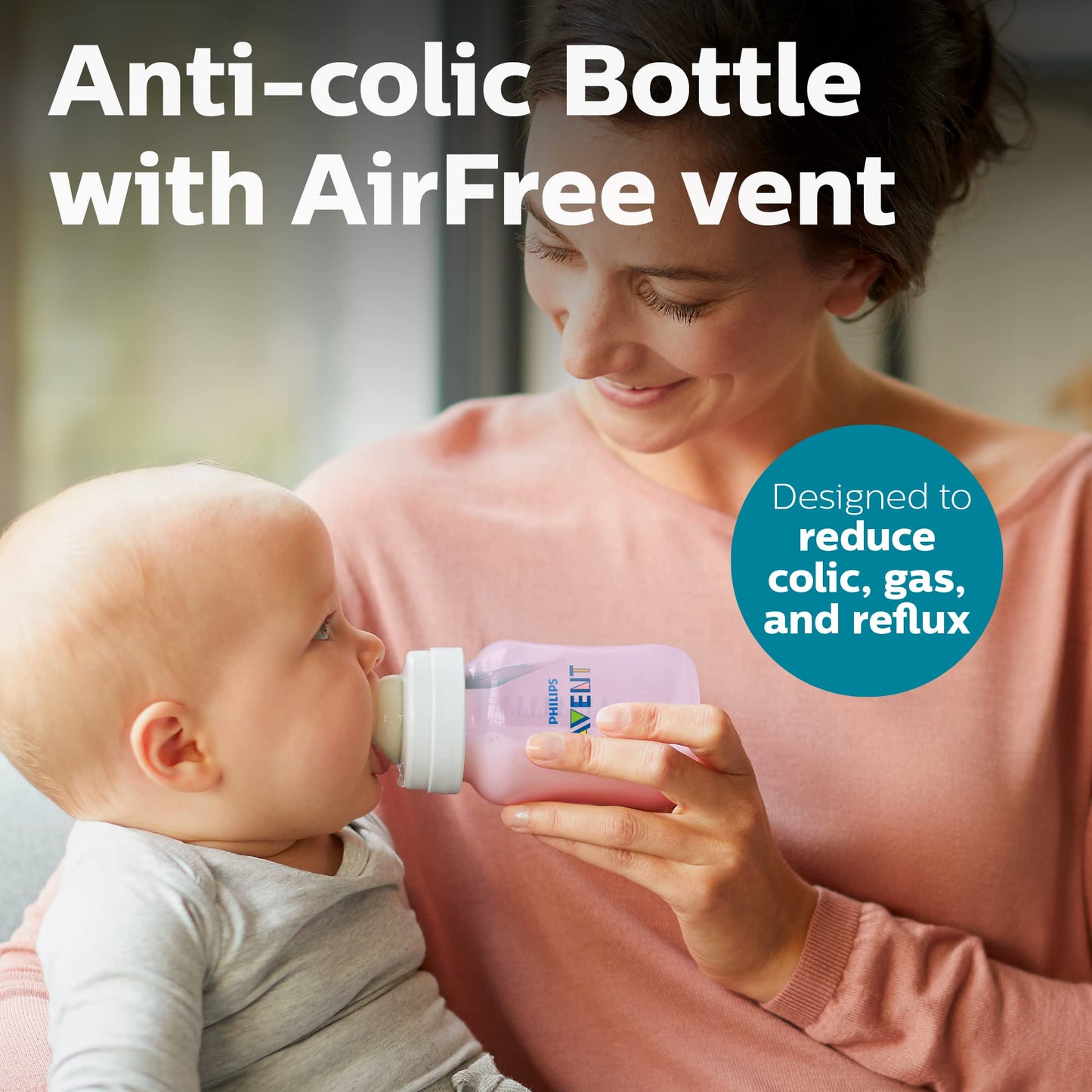 Biberón Anticólico Philips Avent Rosa para Recién Nacido