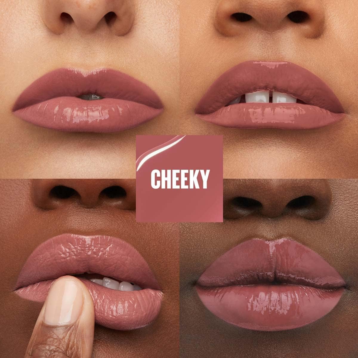 Maybelline Labial líquido brillante de larga duración, Superstay Vinyl Ink tono Cheeky 35, 4.2ml