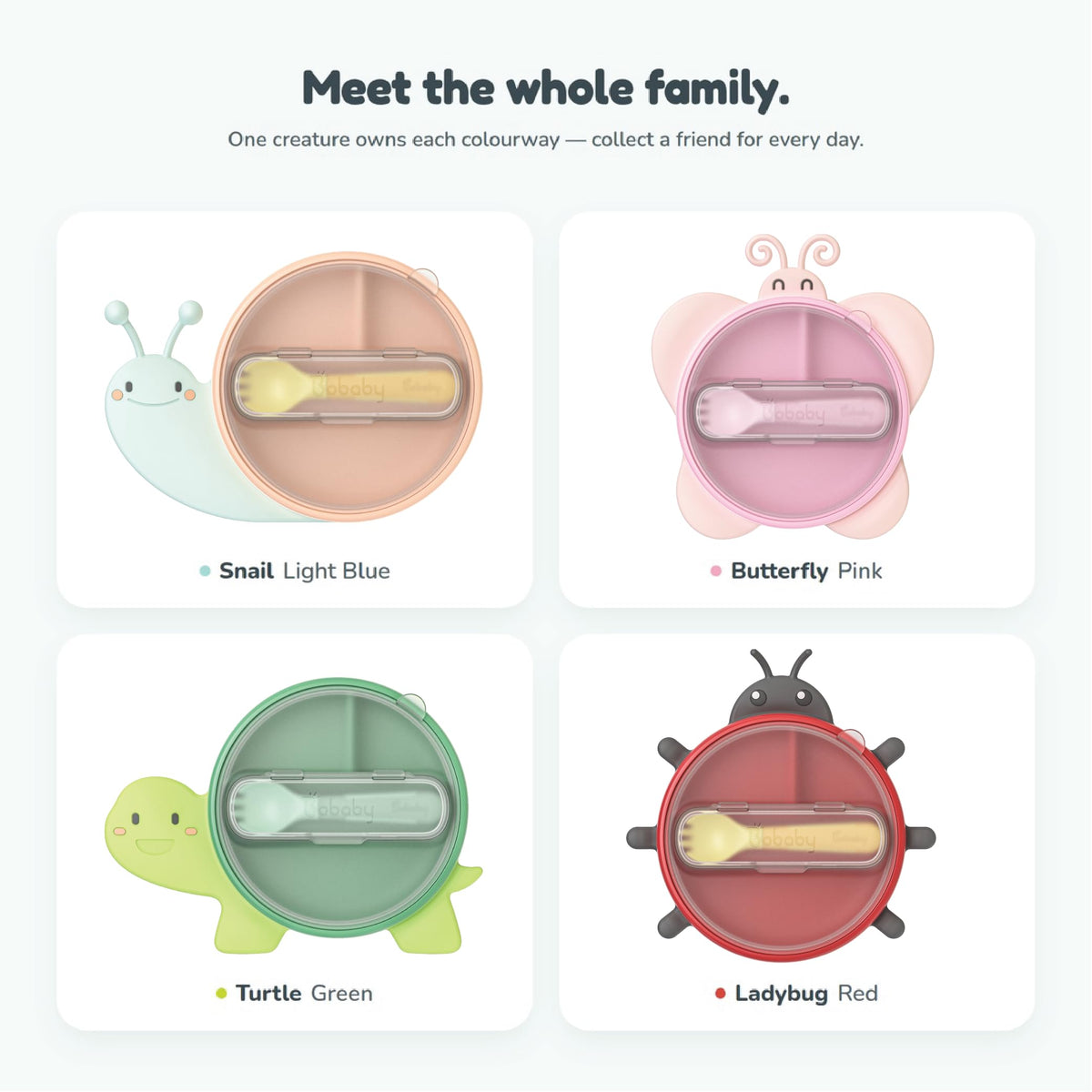 BoBaby - Placas de succión de silicona para niños pequeños con tapa y