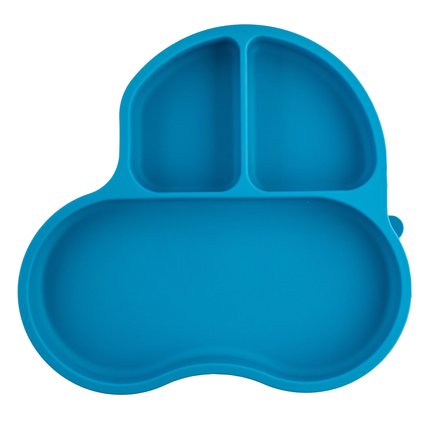 Plato con Divisiones PAPU BABY Azul Indigo de Silicón con Succión para Bebés