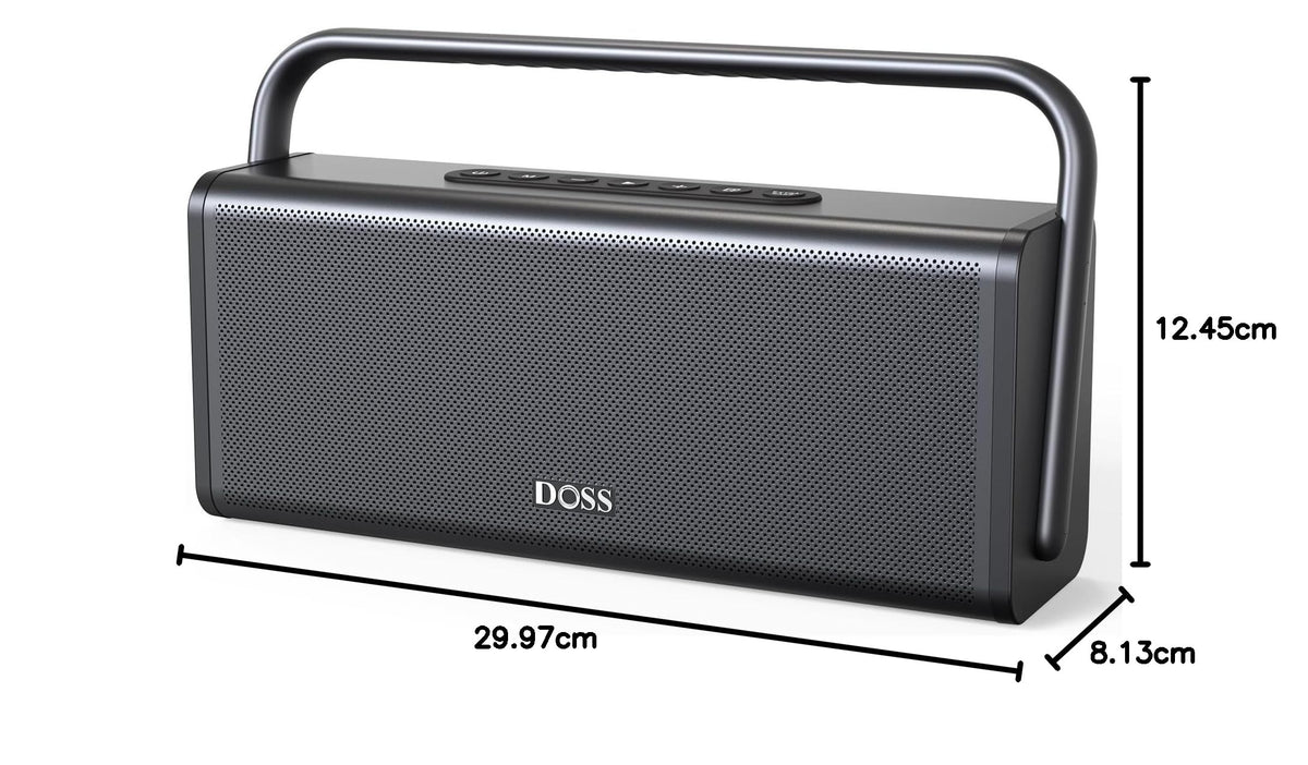 Altavoz Bluetooth DOSS SoundBox XL Pro Negro con Sonido Estéreo Potente y Graves Extra