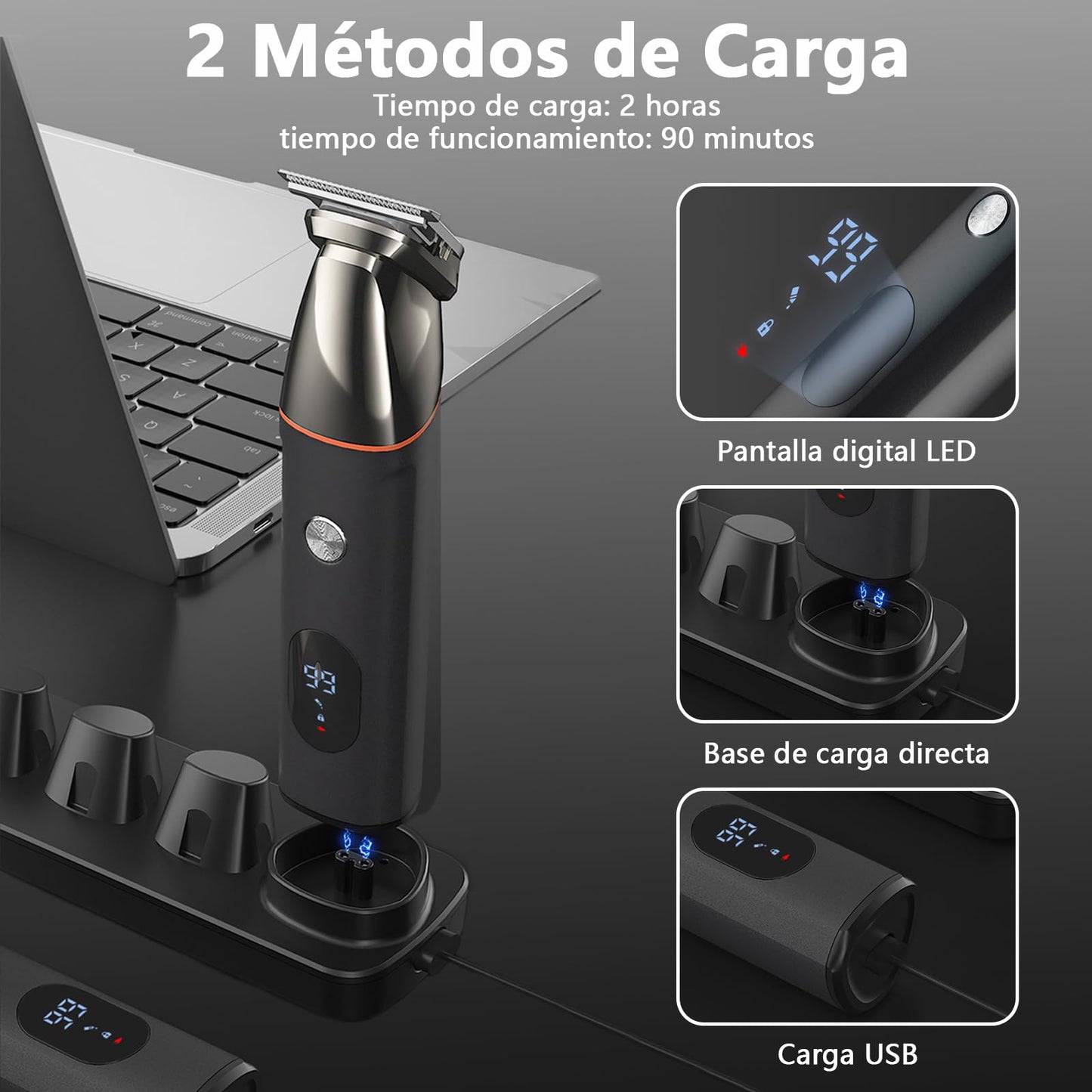 ZVXCABV 16 en 1 Kit de Rasurado para Hombre,Afeitadora Electrica,Barbero Eléctrico con Cabezal de Succión Magnético,Carga Rápida USB y Base,Máquina para Cortar Cabello de Barba/Nariz/Pelo/Cara/Cuerpo