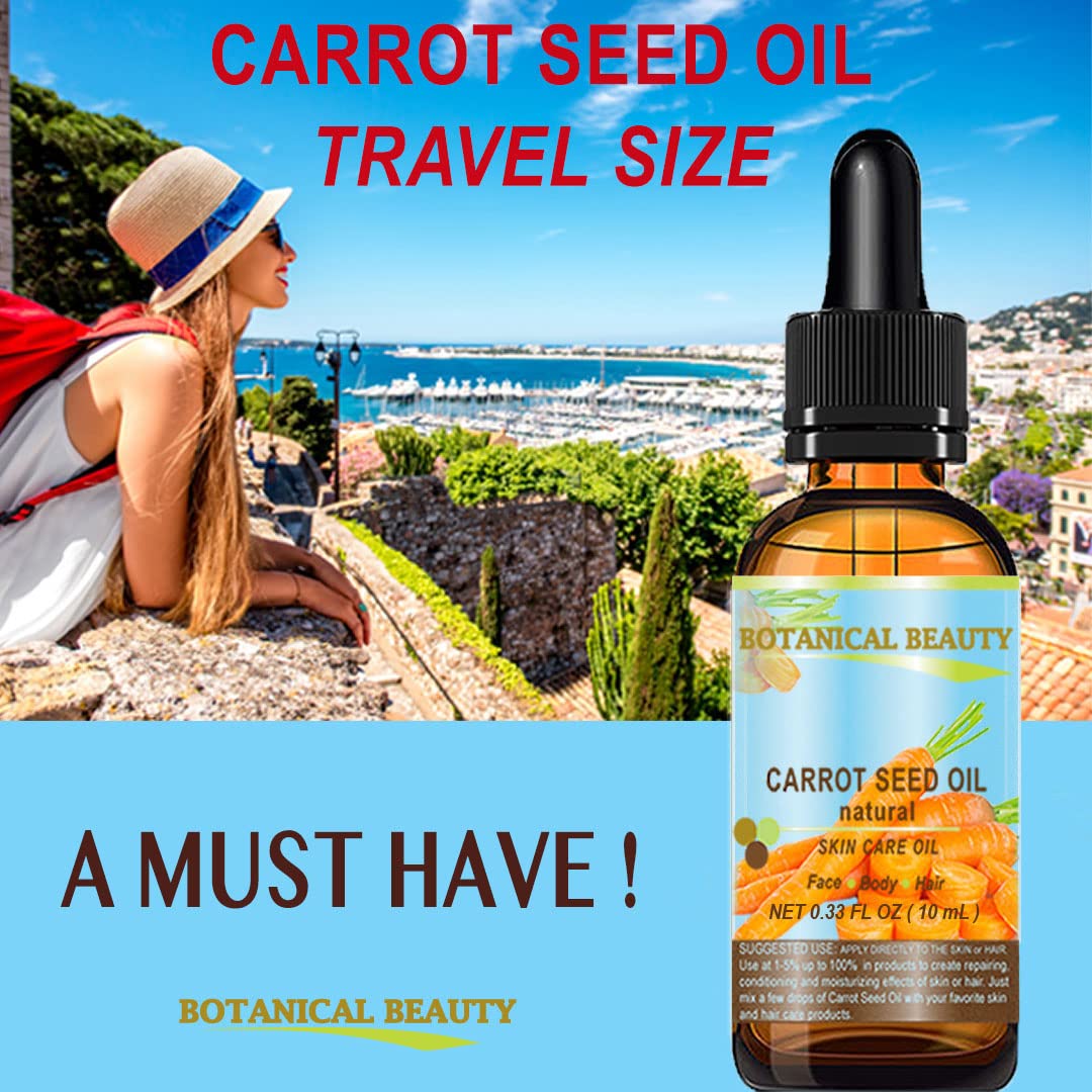CARROT SEED OIL 100% Pure / Natural. Cold Pressed / Undiluted / Kosher Certified. Skin Care.0.33 Fl.oz.- 10 ml. by Botanical Beauty