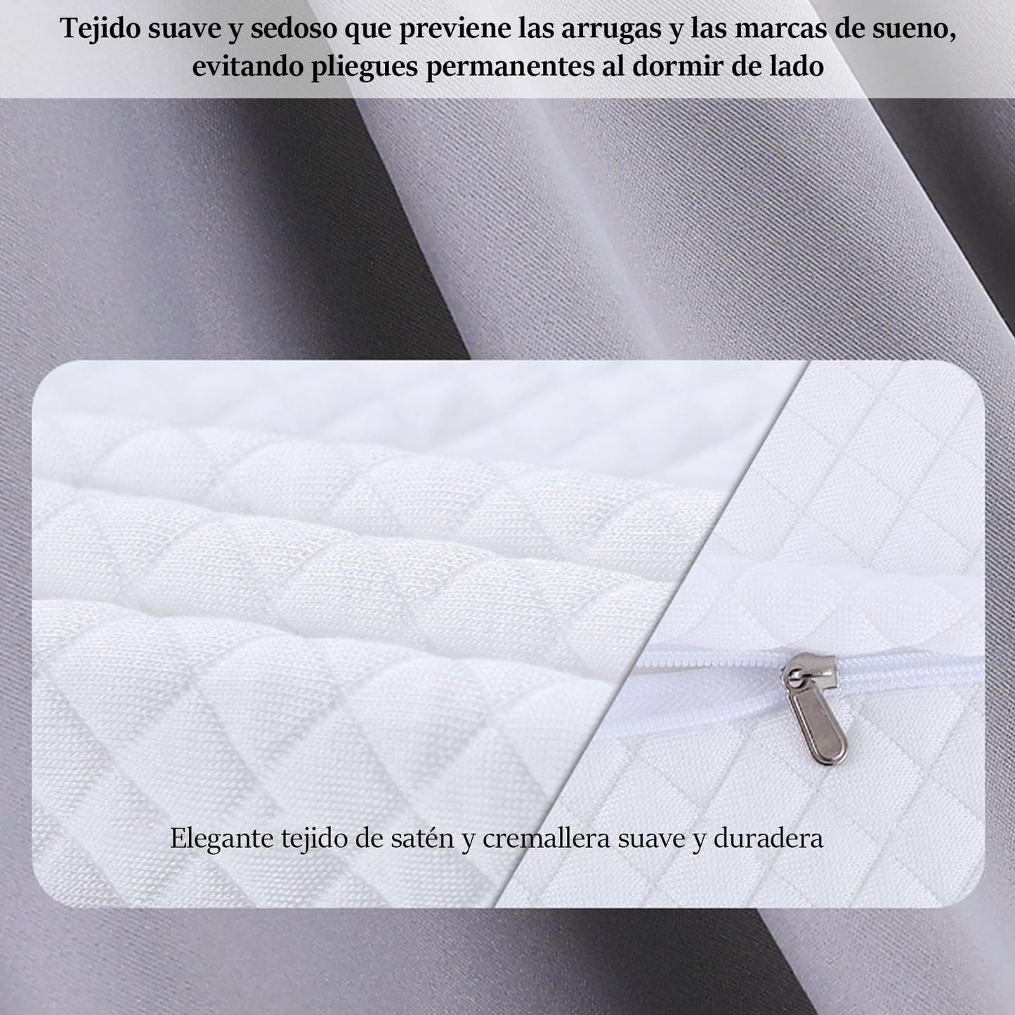 JeeLeeko Almohada Cervical de Espuma con Memoria 2en1 Almohada Ortopédica Ergonómica para Dolor de Cuello y Soporte Contorneado para Dormir de Lado, Espalda o Estómago (Embalaje Normal, Verde)