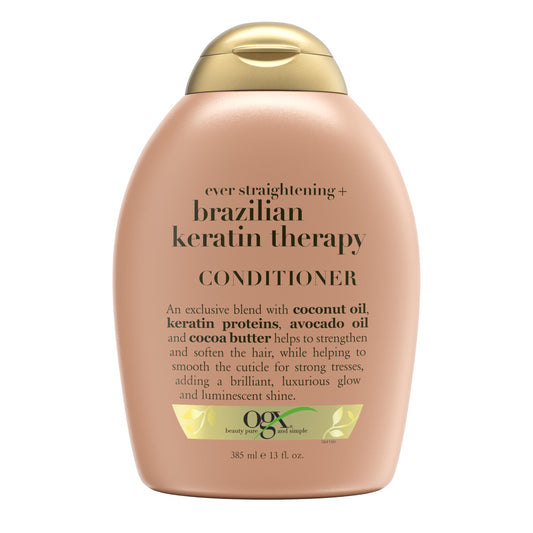 OGX, Acondicionador Suavizante de Keratina Brasileña, 385 ml