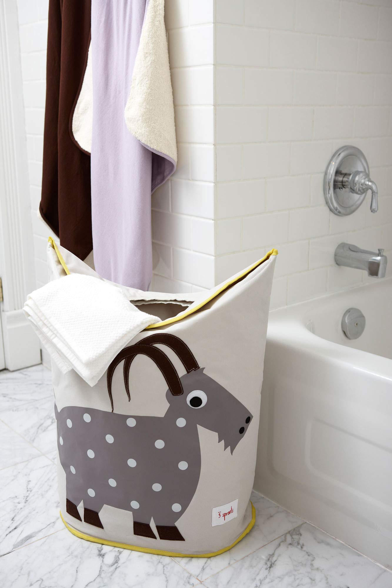 3 Sprouts Baby Laundry Hamper Cesta organizadora de almacenamiento para ropa de guardería - Cabra