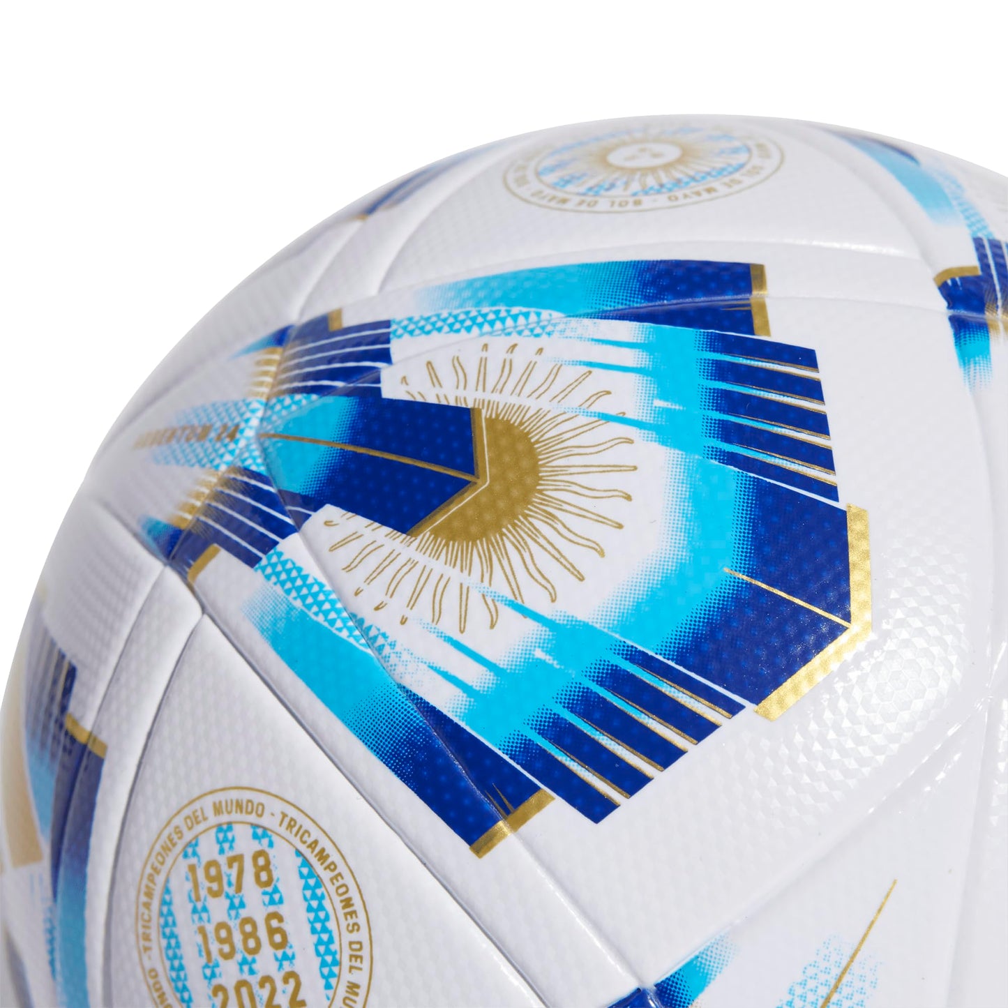 adidas - Balón Unisex para Adultos, Color Blanco/Pantone/Azul lúcido/Dorado metálico, 5