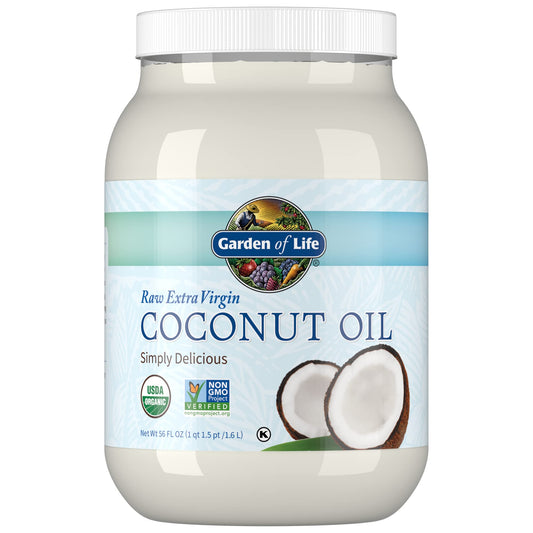 Garden of Life Organic Extra Virgin Coconut Oil - Unrefined Cold Pressed Coconut Oil for Hair, Skin and Cooking, 56 Oz