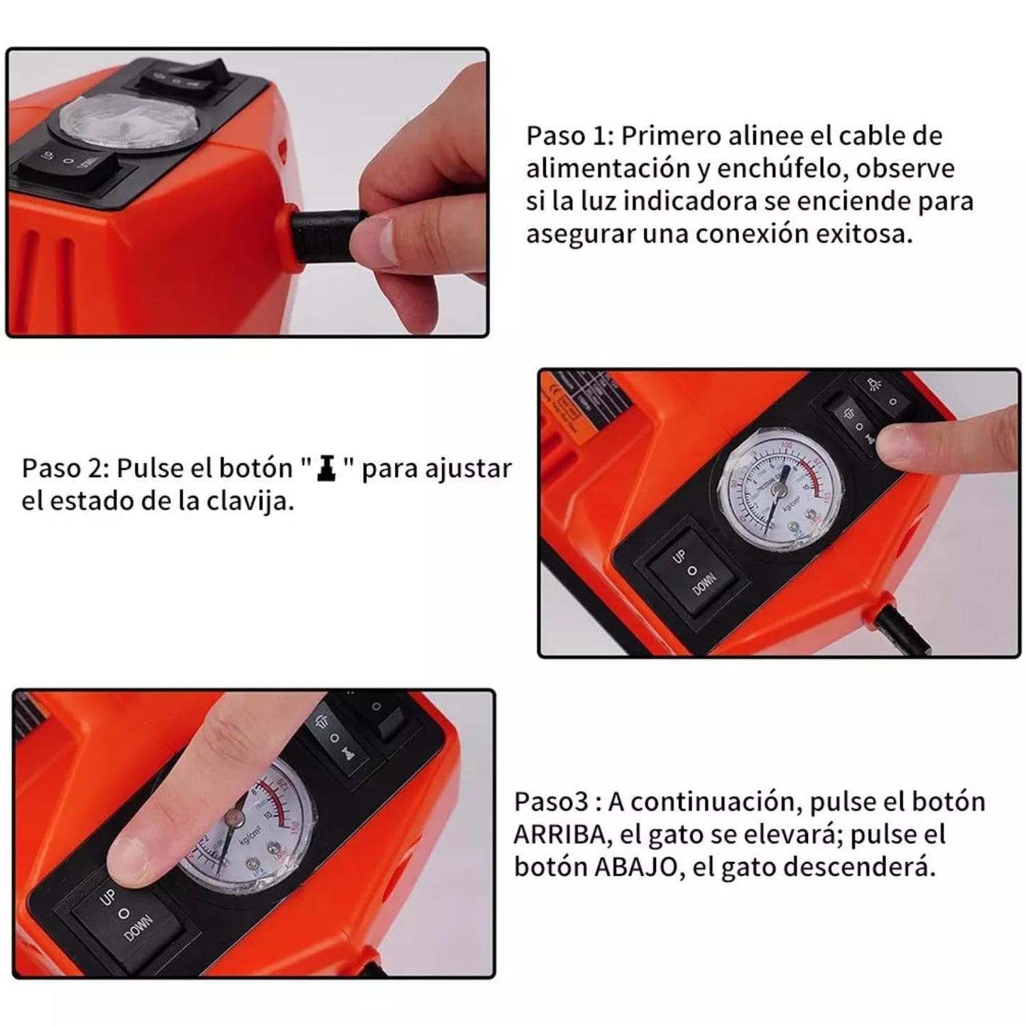 FIXITFAST Kit de Gato eléctrico de 5 toneladas y 12 V para Coche hidráulico con Llave de Impacto y Bomba de inflado de neumáticos y luz LED para neumáticos de Cambio de Camiones SUV, sedán