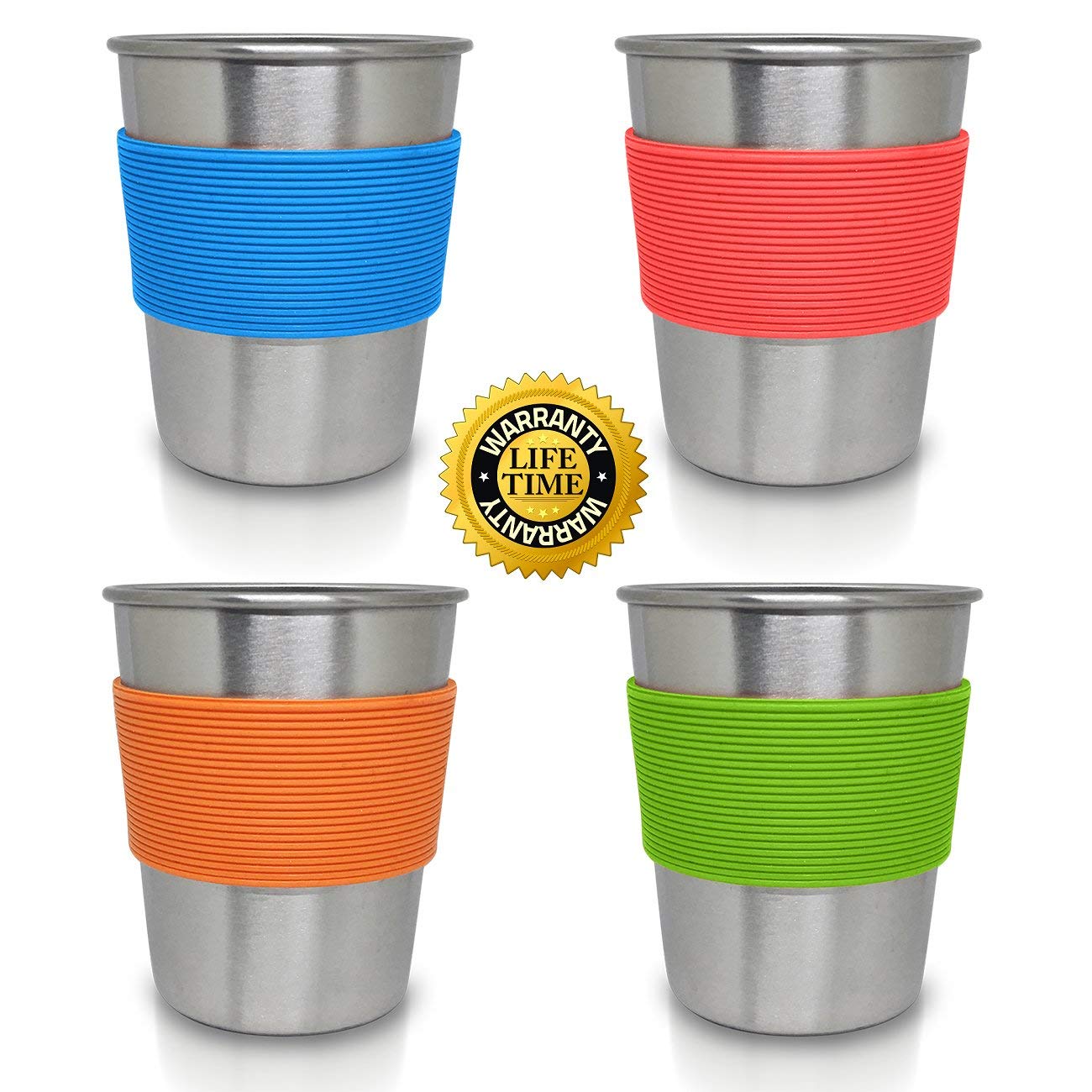Tazas de acero inoxidable para niños de 236 ml, Multicolor, 236.58ml (8oz)