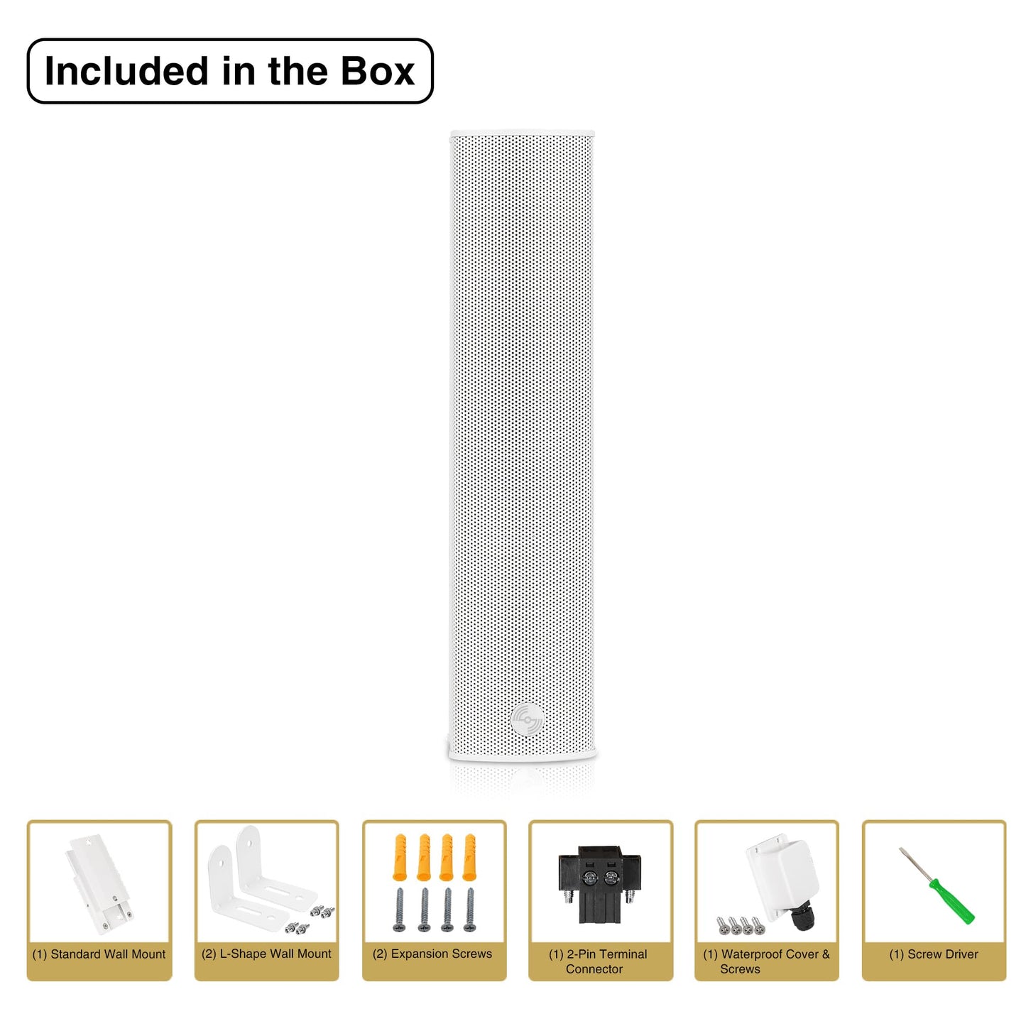 Sound Town - Altavoz de aluminio compacto resistente a la intemperie, con soporte de montaje en pared, 4 x 3 woofers, 2 tweeters de cúpula de 1.2, blanco, para instalación en interiores y exteriores