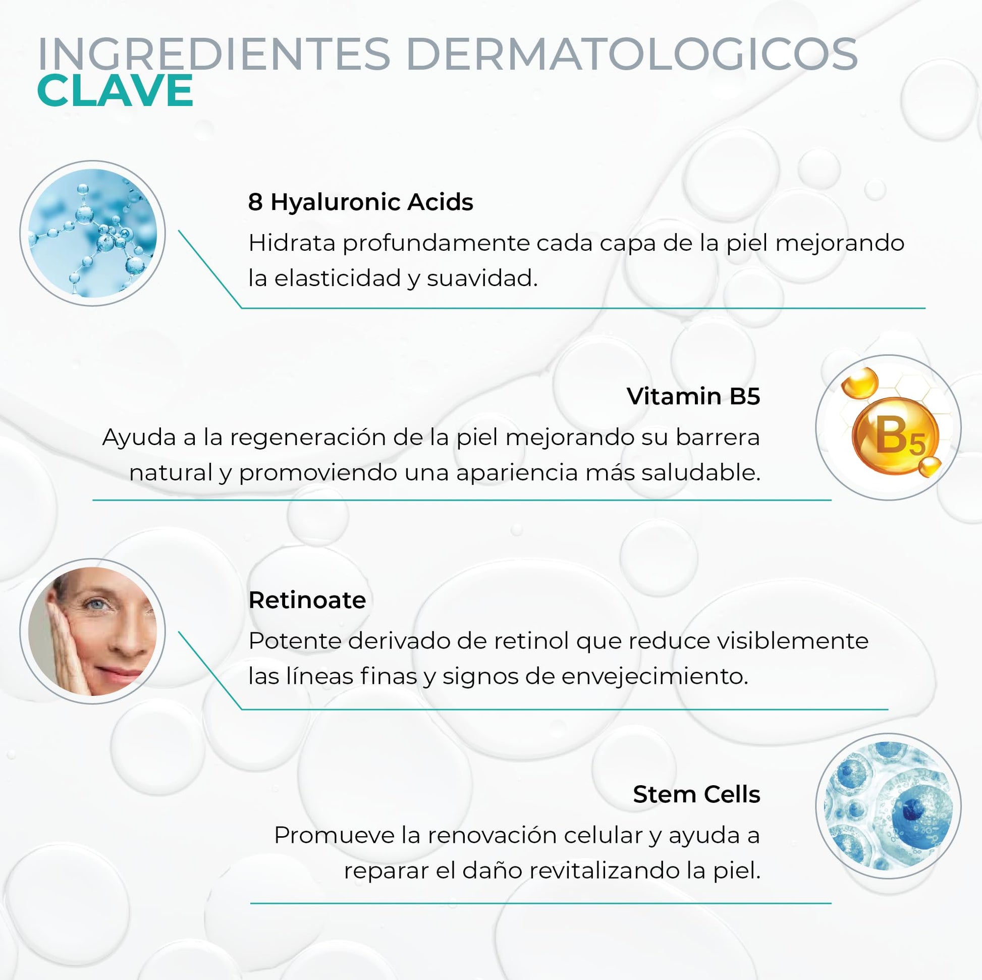 Serum HYALURONIC EIGHT 2%, Vitamin B5 1%, Retinol 0.2%. 50 ml. Suero Ultra Hidratante Antiarrugas | Ingredientes Naturales | Skin Care | Piel Sana y Joven Uniforme | Textura Ligera | Para Todo Tipo de Piel by ETERNAL NUTRITION