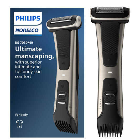 PHILIPS - Norelco Bodygroomer BG7030/49: recortadora corporal y afeitadora respetuosa con la piel, resistente a la ducha