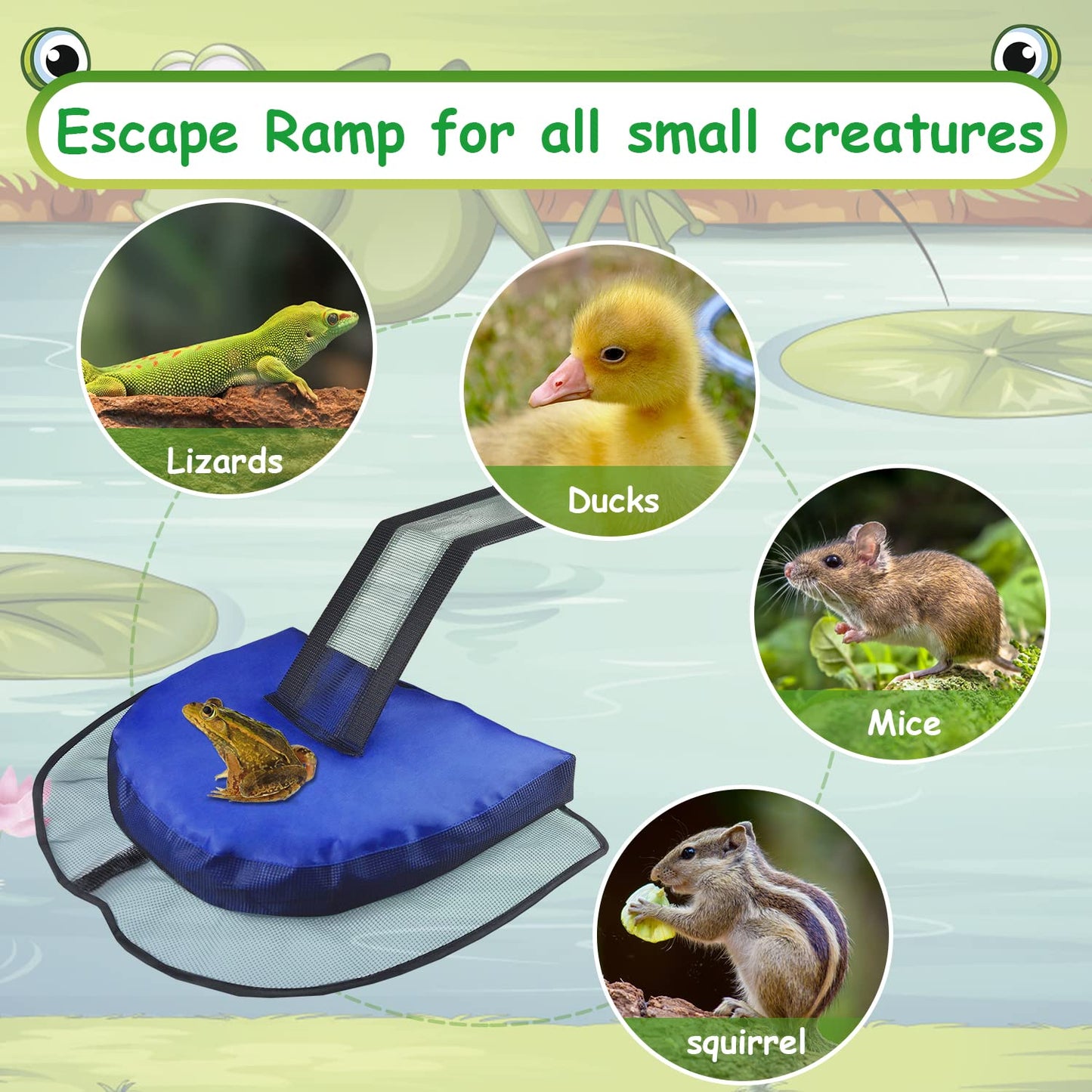 Paquete de 2 Rampas de Escape para Piscinas y Spas, Salvavidas de Ranas y Animales, Inflable Flotante Rescatista