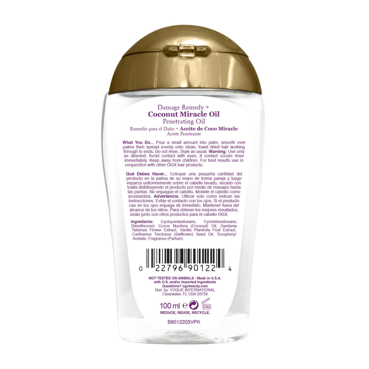 OGX, Tratamiento Capilar Reparador de Aceite de Coco, 100 ml