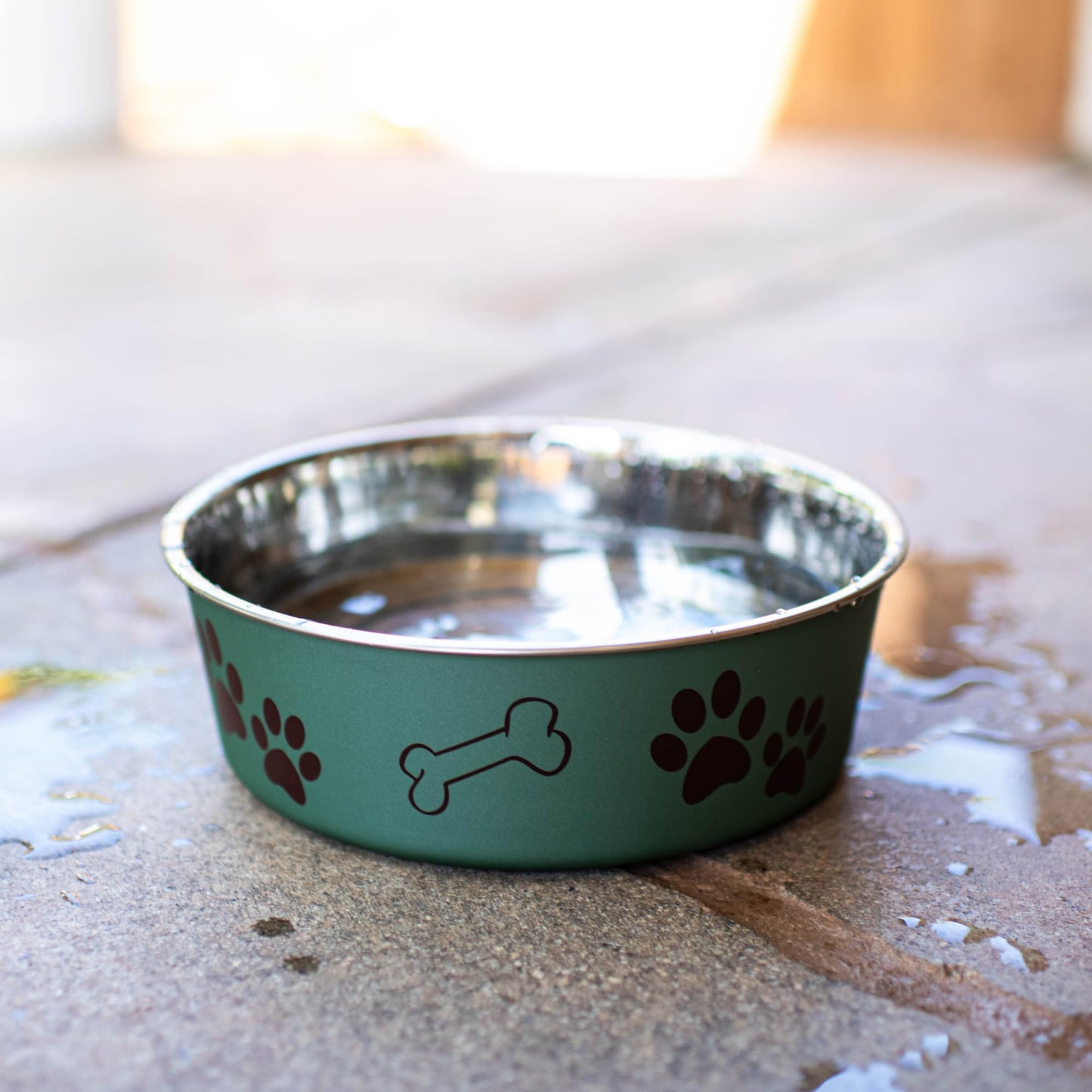 Loving Pets Metallic Bella Bowl Dog Bowl, Medium, 1 Quart, Artichoke