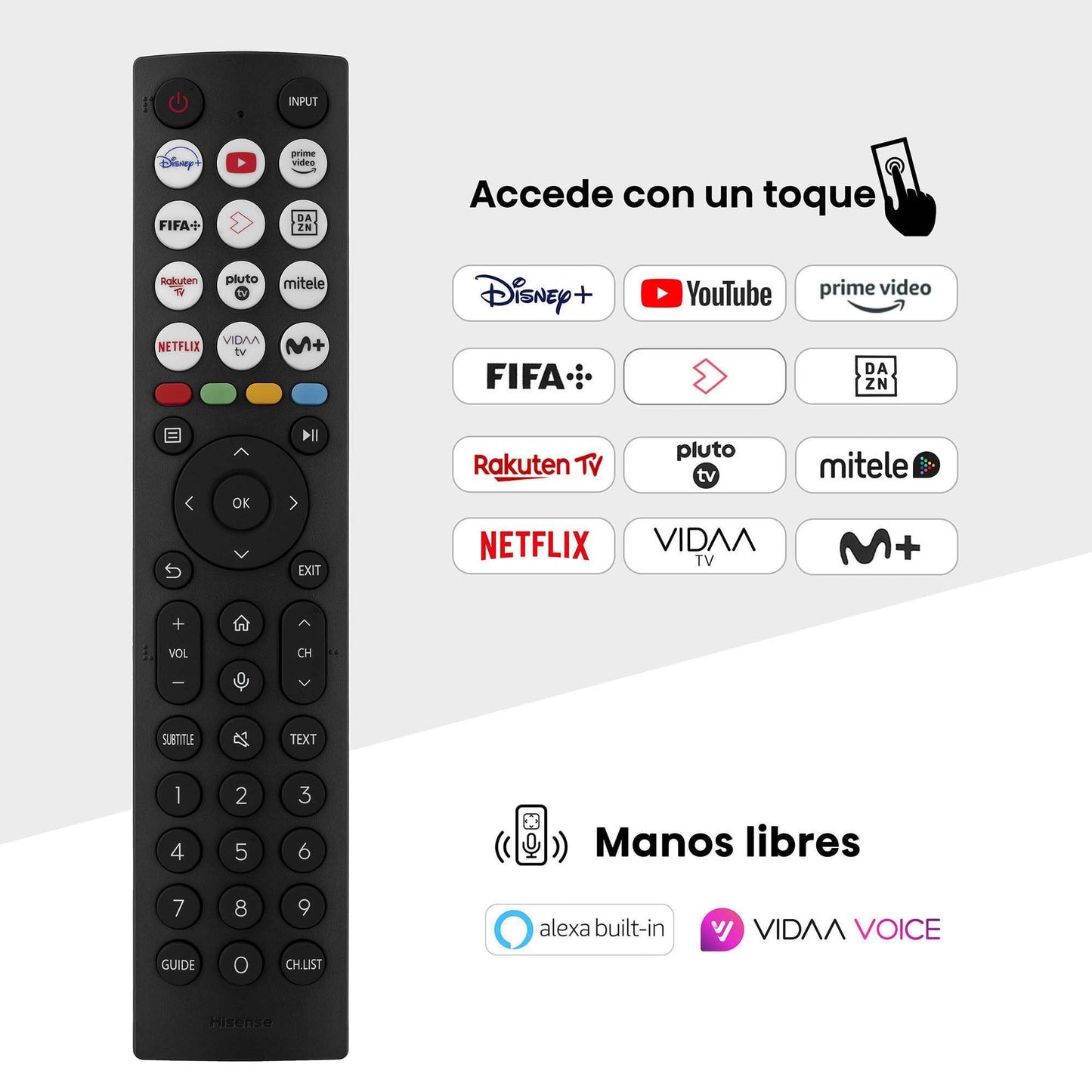 Hisense Pantalla UHD 4K de 50" 50A6NV, VIDAA Smart TV, 50 Pulgadas, Dolby Vision, Modo Juego Plus, DTS Virtual X, Control por Voz televisor, Doble Control de Volumen, (Nuevo 2024)