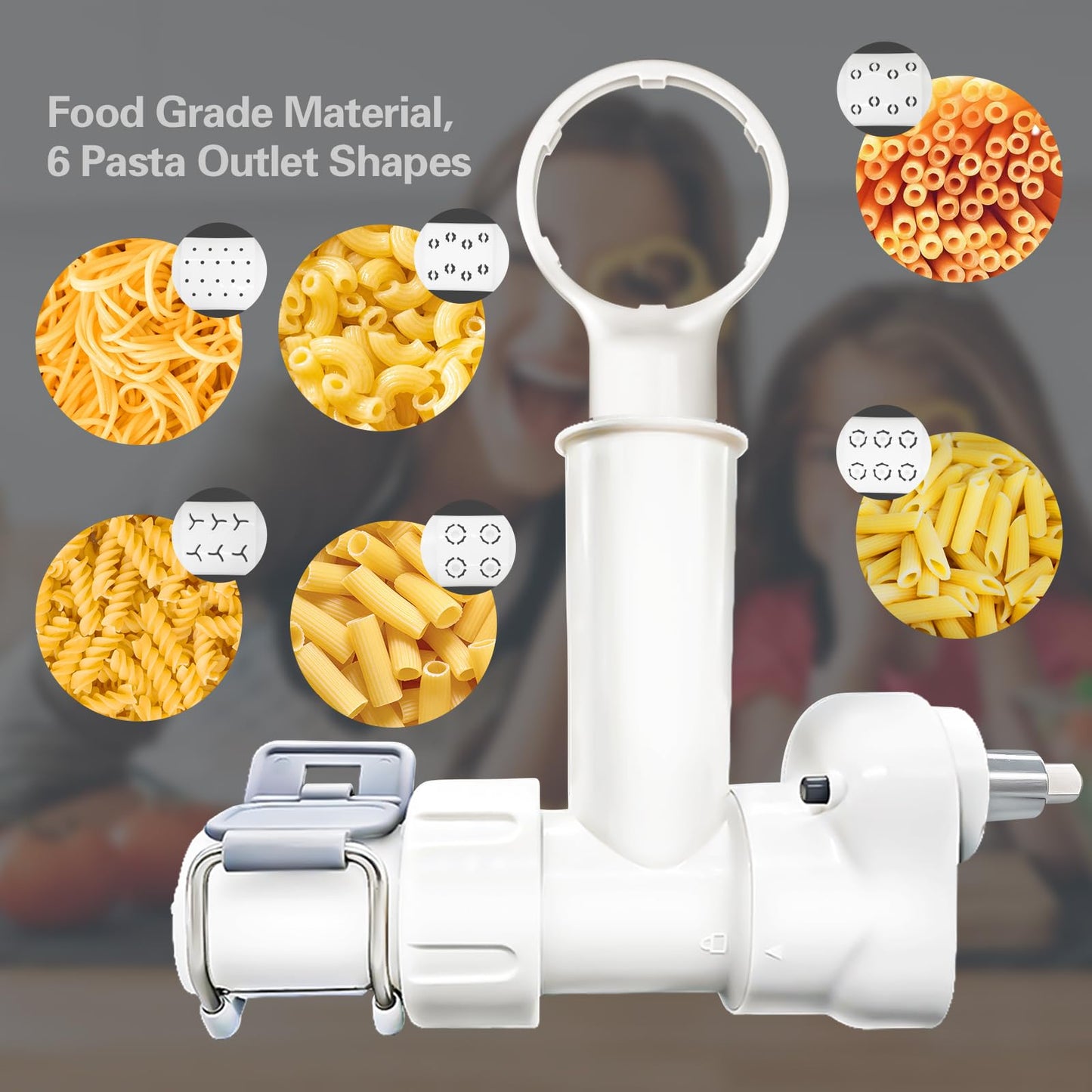 Accesorio de Prensa de Pasta KitchenAid de Alimento Lavable para Batidoras de Pie con 6 Formas de Salida
