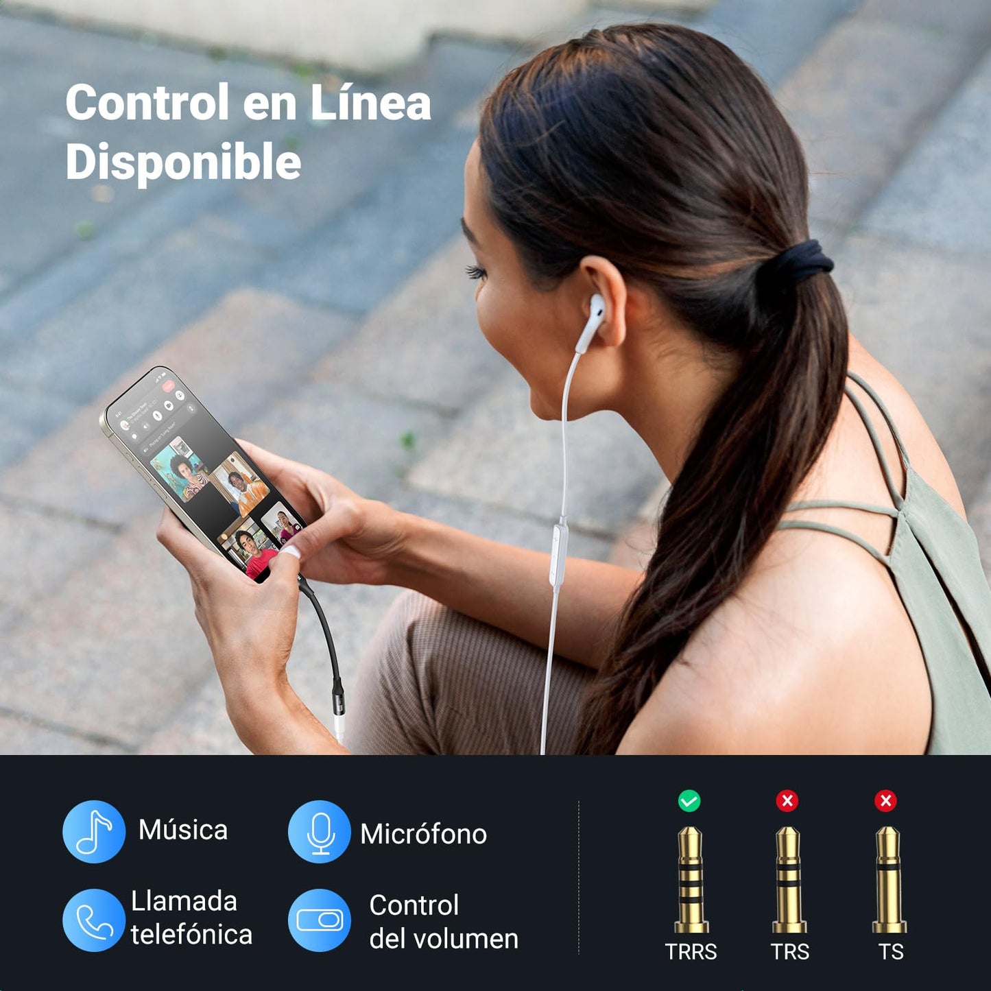 Adaptador USB C a Jack 3.5 mm UGREEN Hi-Res Compatible con iPhone y Galaxy