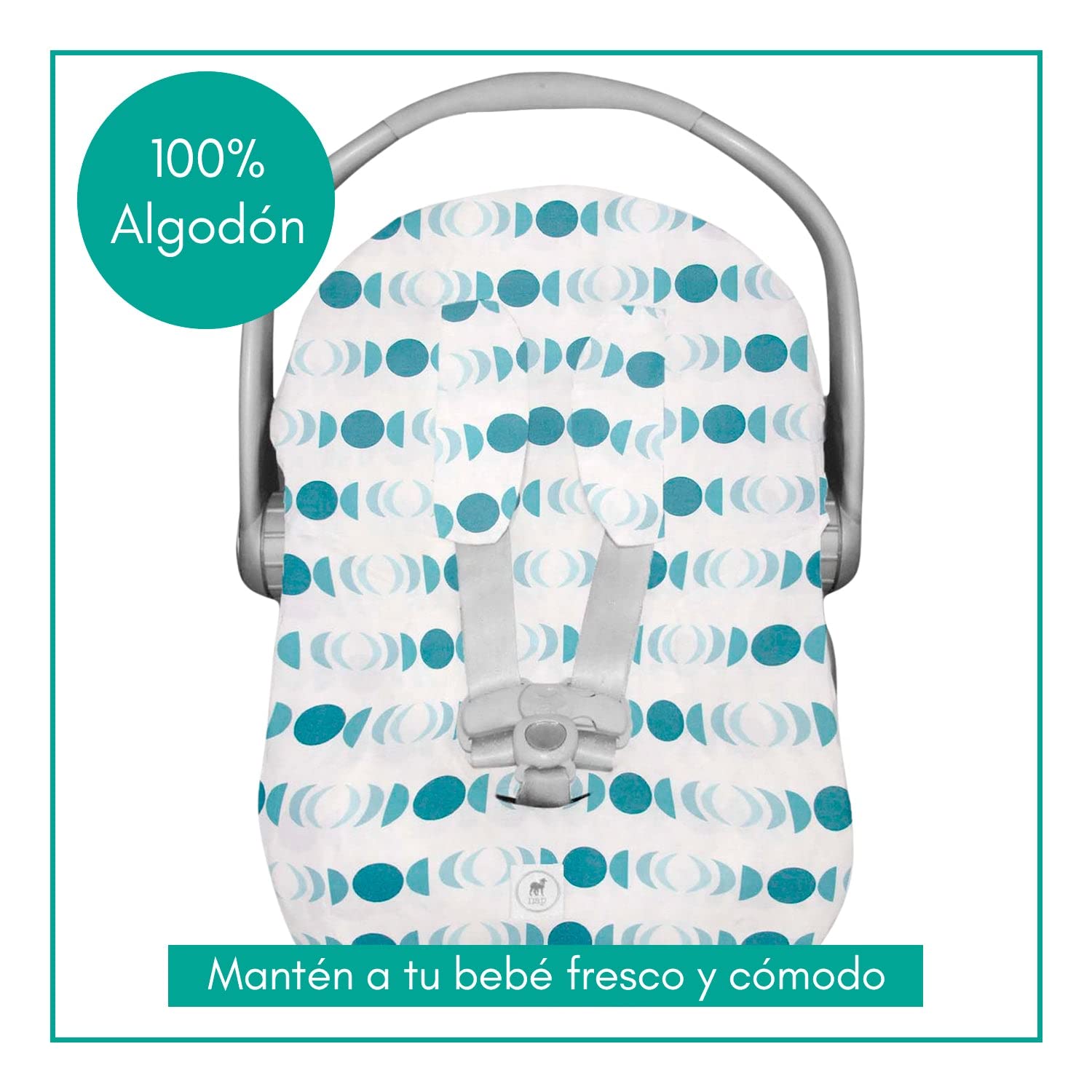 Funda para Porta Bebé Nap Baby Lunares 100% Algodón Hipoalergénica con Resorte Ajustable