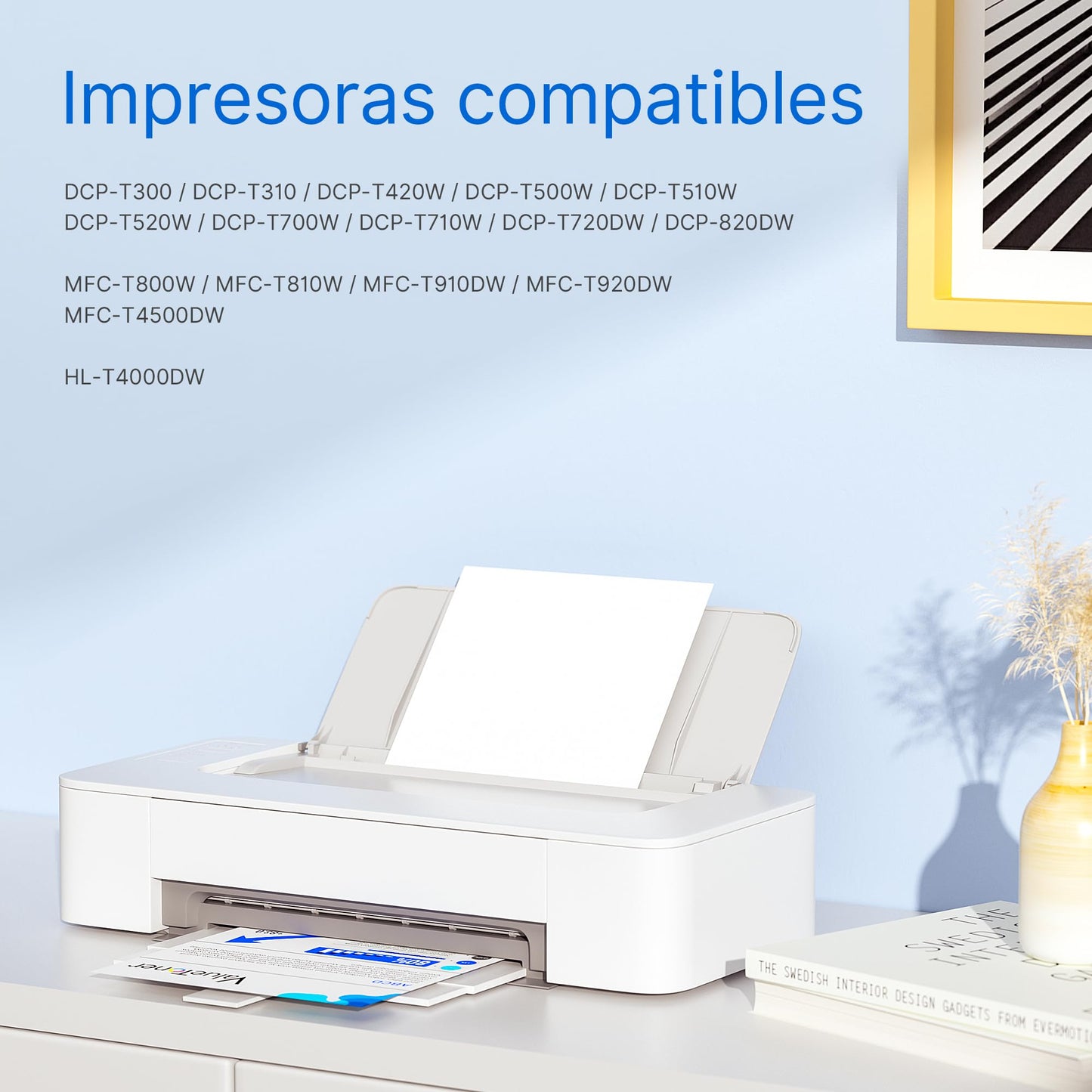 Kit de Tintas Valuetoner para Brother Negro Amarillo Magenta Cian Compatible con Impresora Nueva Versión (4 Unidades)