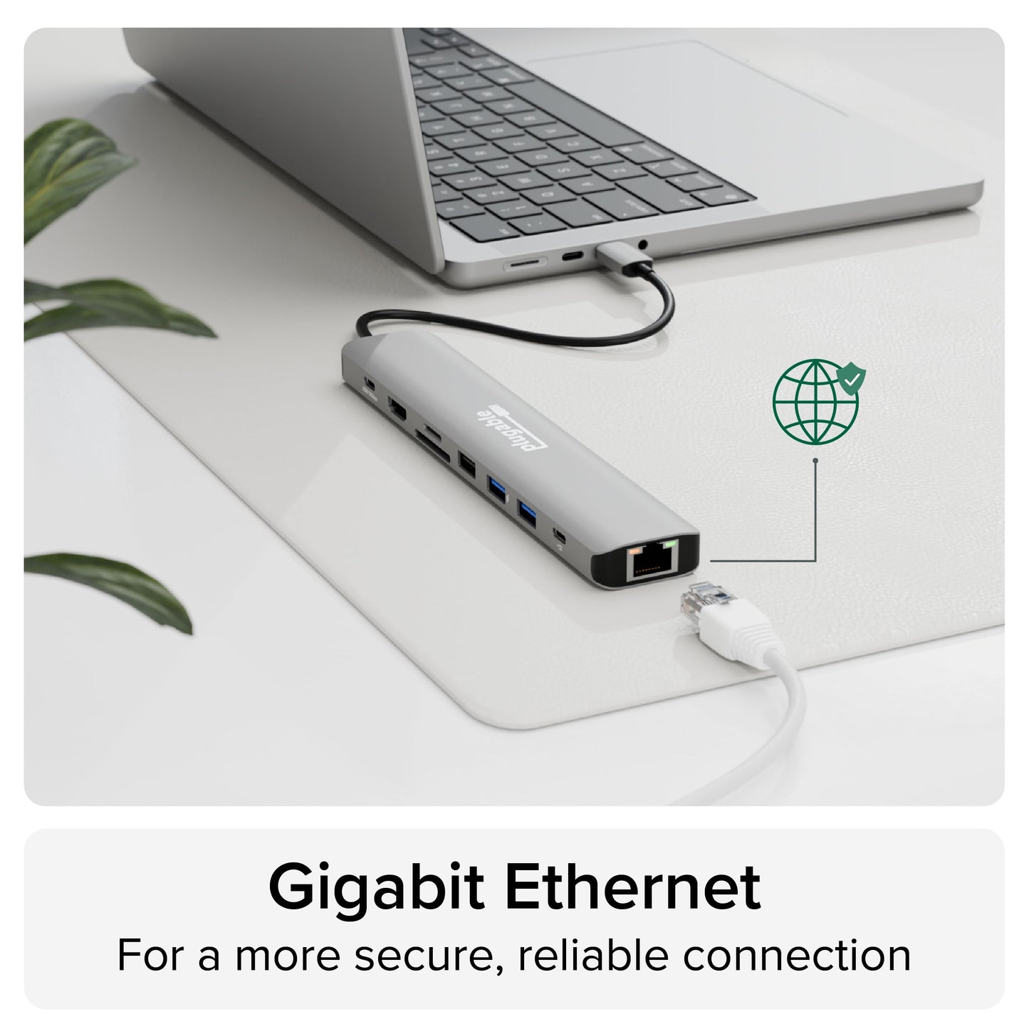 Adaptador Multipuerto USB C Plugable 140W HDMI 4K 60Hz para MacBook, Windows, Chromebook