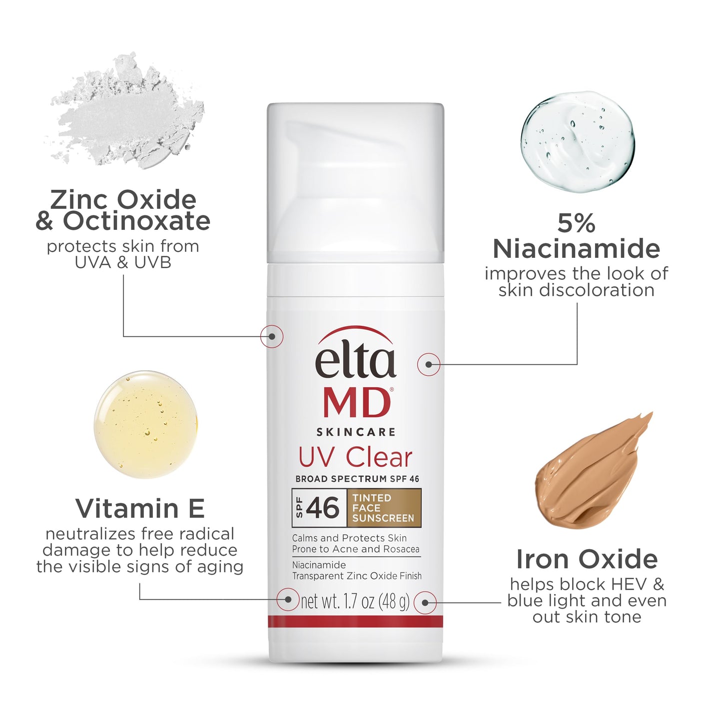 Elta MD Protector Solar UV Clear Tinded FPS 46 Niacinamida 48g