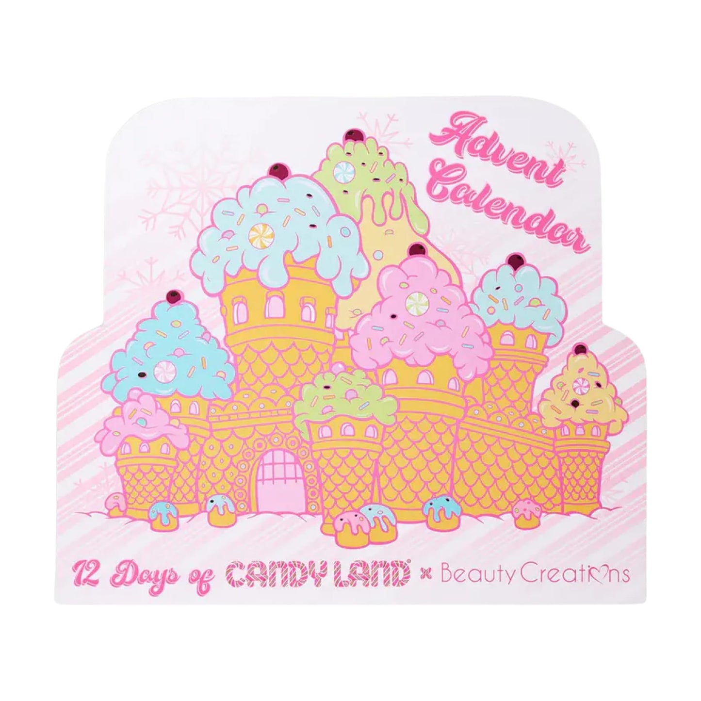 Beauty Creations - Calendario De Adviento 12 Días, Candy Land, Set De Maquillaje y Cuidado Personal, Incluye Paleta, Rubores, Brochas, Labial y Accesorios