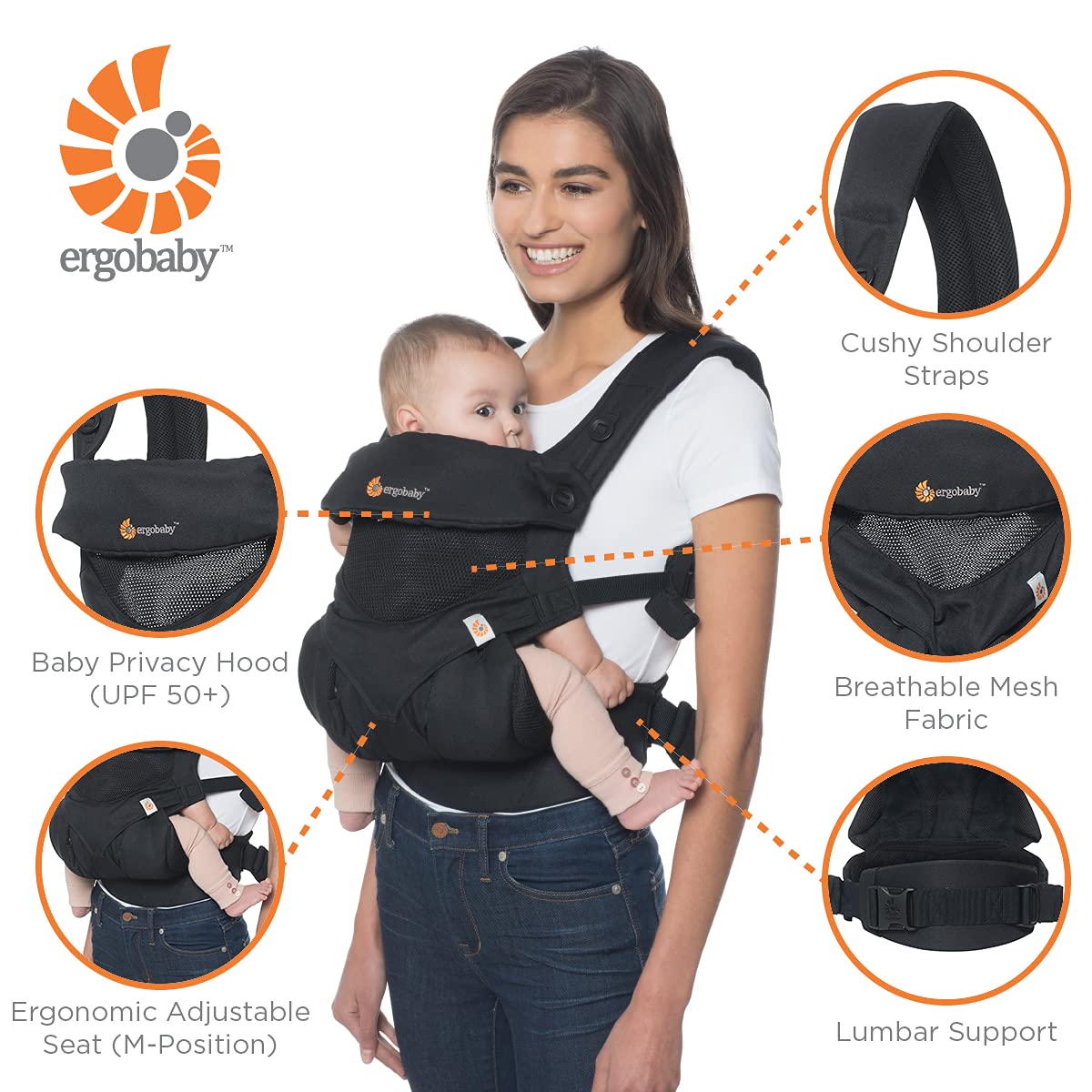 Portabebés Ergobaby Negro 360 Posiciones de Transporte