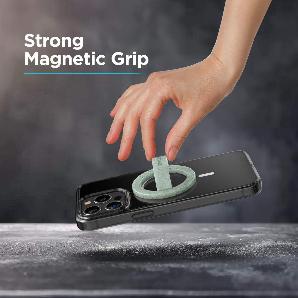 Soporte Magnético para Teléfono con Agarre de Bucle, iPhone, Brillo y Menta, Compatible con MagSafe
