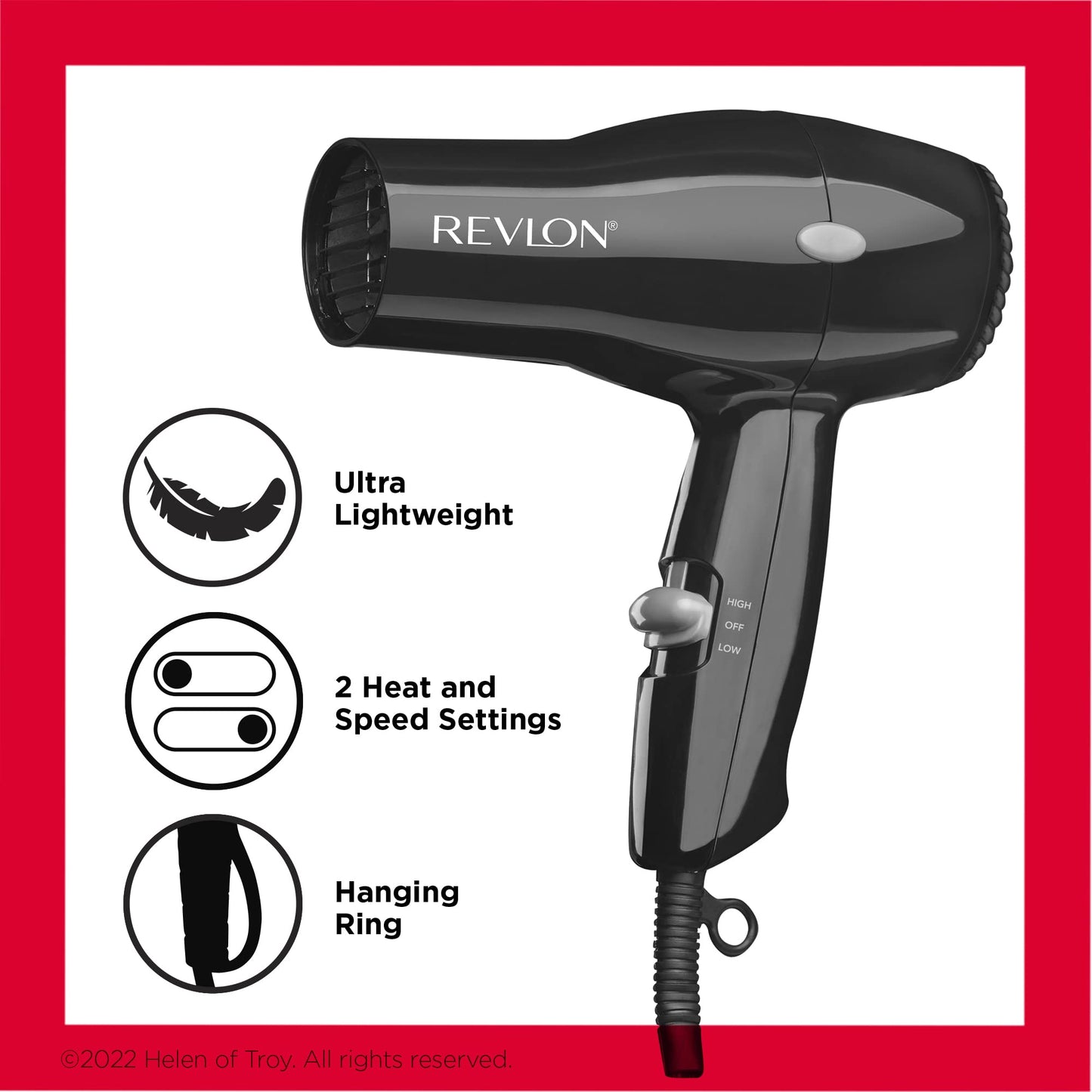 Revlon - Secador turbo Rvdr5034 1875 W, 2 velocidades, negro