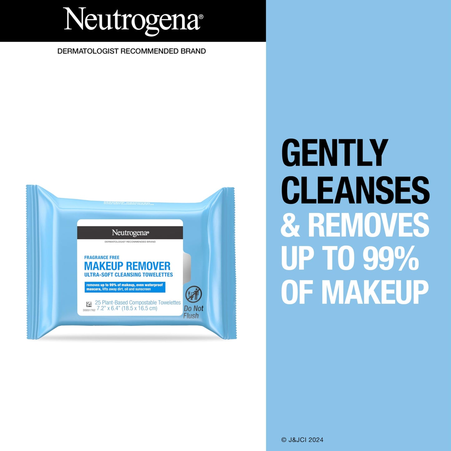 Neutrogena Fragrance-Free Makeup Remover Cleansing Towelette Singles, 20 count (Pack of 6)