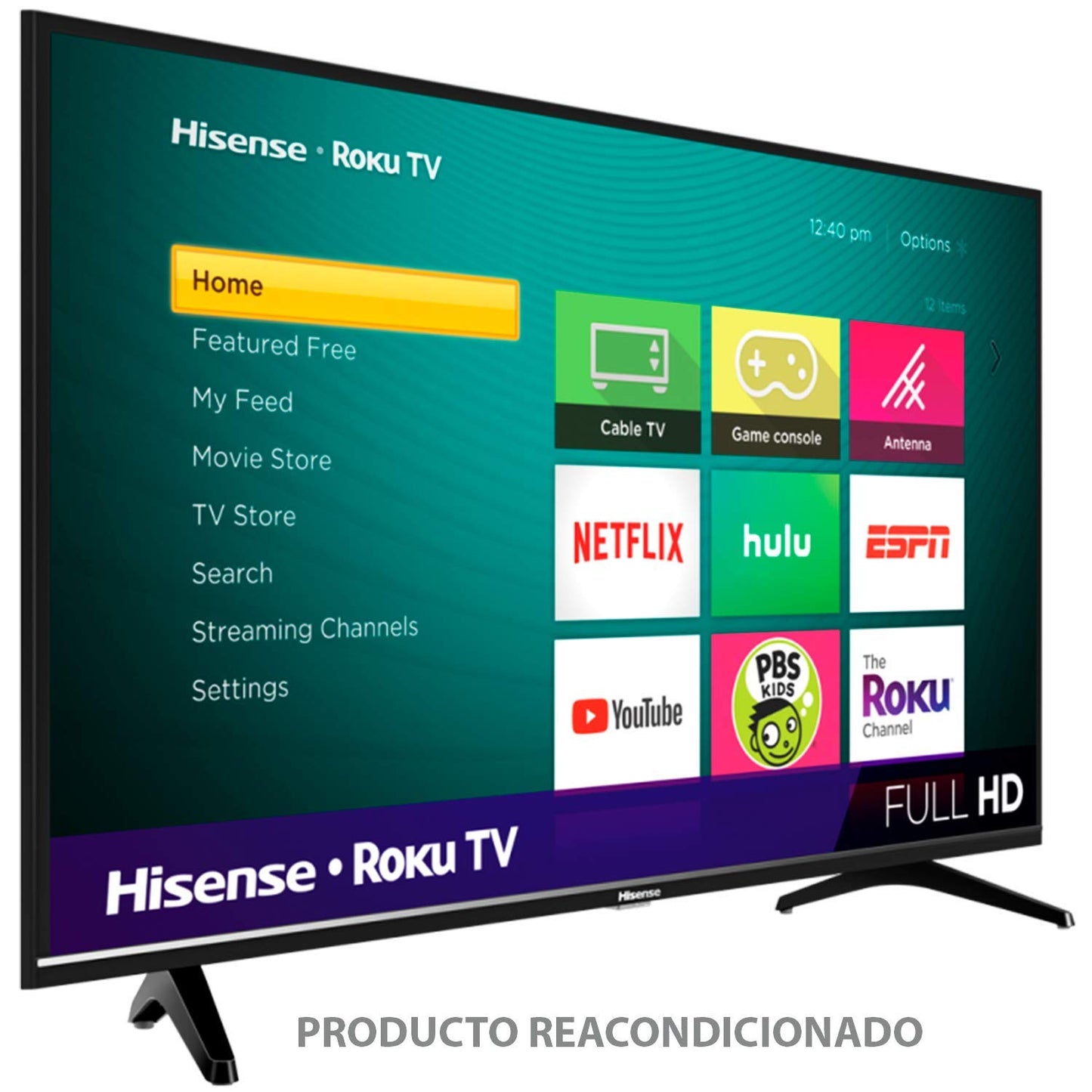 Hisense Televisor LYTIO 40 40H4030F Full HD Smart TV Roku (Certified Refurbished/Reacondicionado) (Renewed)