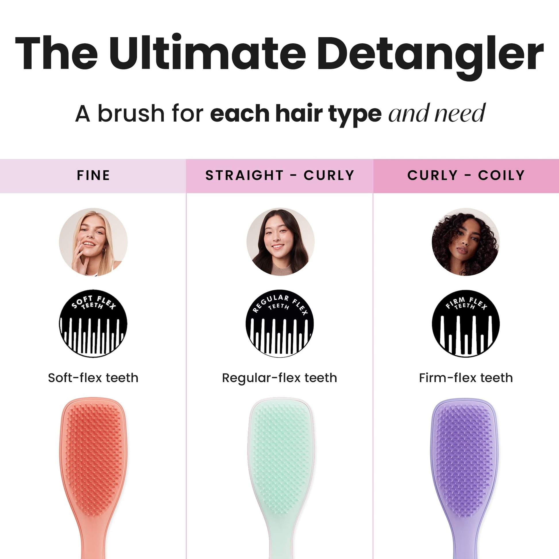 Tangle Teezer, El cepillo desenredante definitivo para cabello húmedo y seco, desenreda todo tipo de cabello, reduce la rotura, elimina los nudos, protege el cabello mojado, con cerdas de 2 capas y