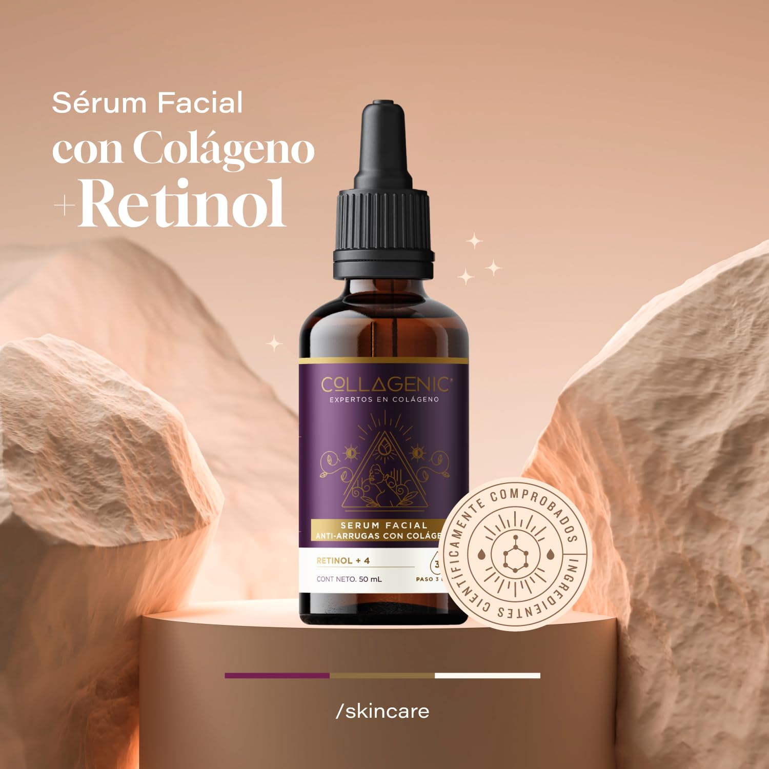 Collagenic | Serum Antiarrugas y Antiedad 6 en 1| Retinol y Colágeno Hidrolizado 50 ml | Serum Facial facial| Adicional con Baba de Caracol, Inositol, Vitamina E y Acido Hialurónico