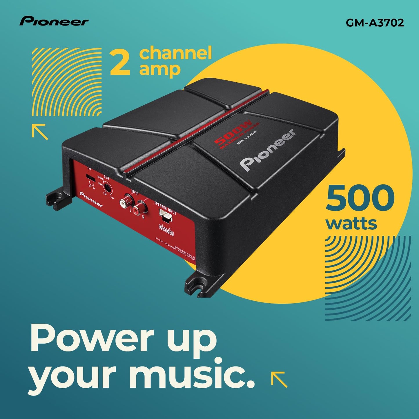 Amplificador Puenteable Pioneer GM-A3702 negro rojo