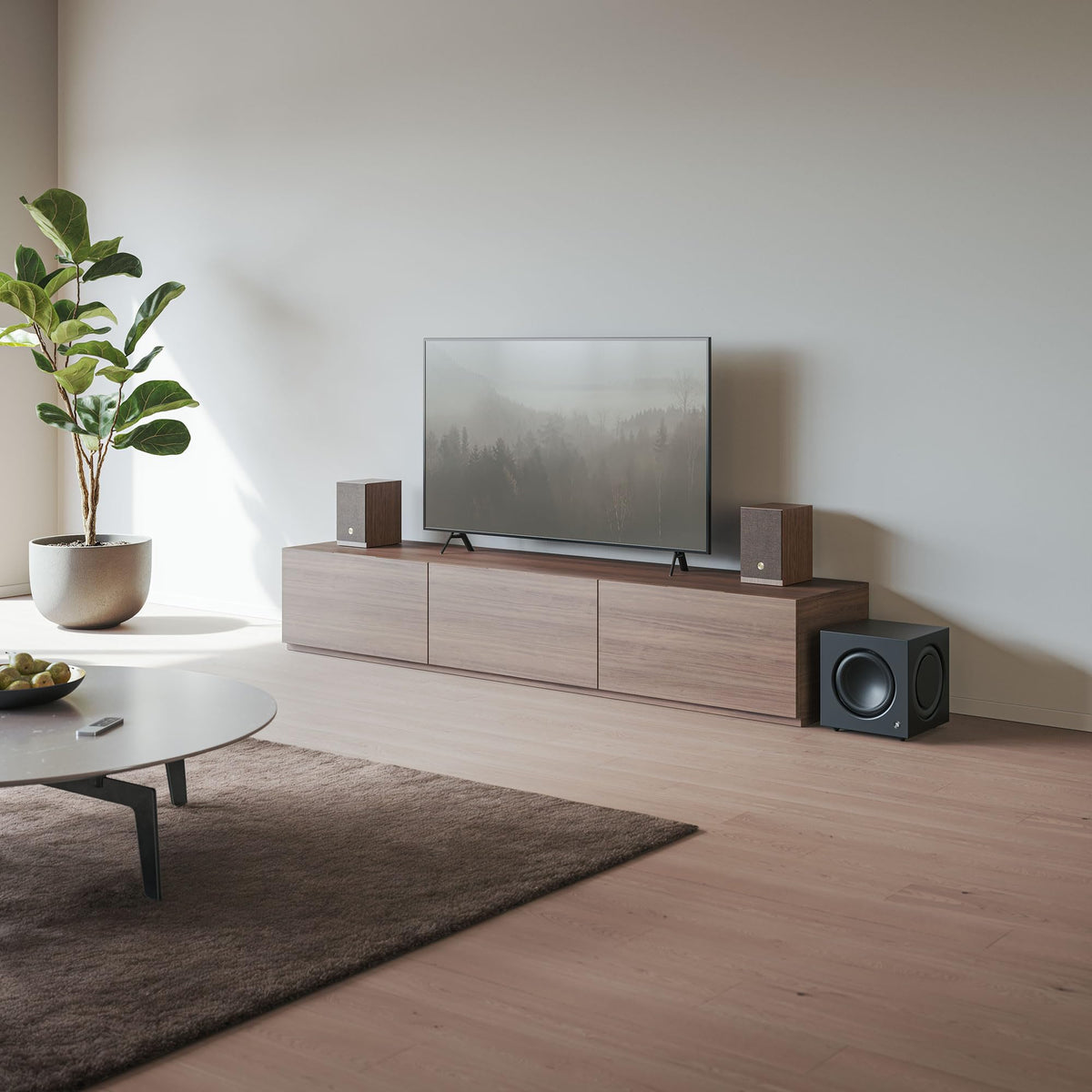 Altavoces Estéreo Audio Pro Nogal Multipieza WiFi y Bluetooth