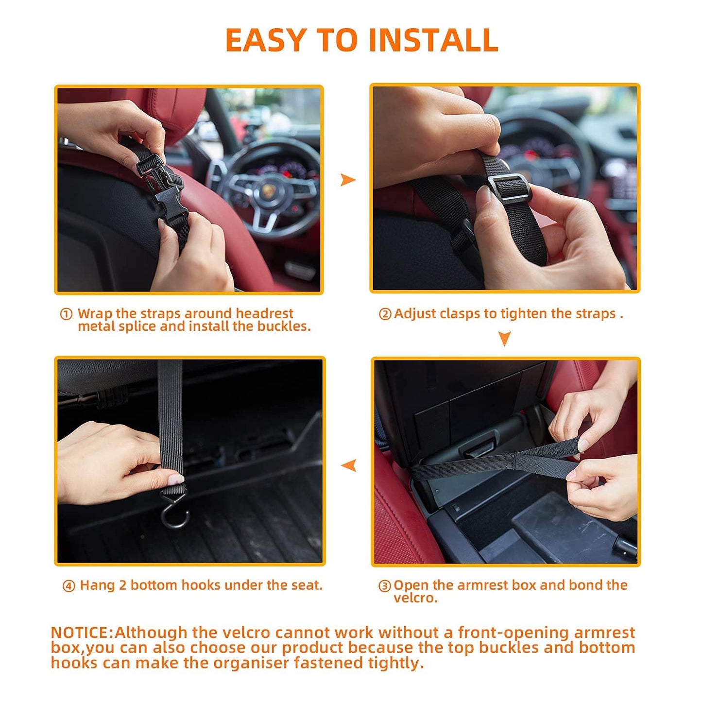 WLLWOO Organizador de Bolso de Red para Coche, Soporte para Bolso de Mano Entre Asientos, Almacenamiento Trasero, Soporte para Monedero para Consola, Barrera de Almacenamiento para Asiento Delantero