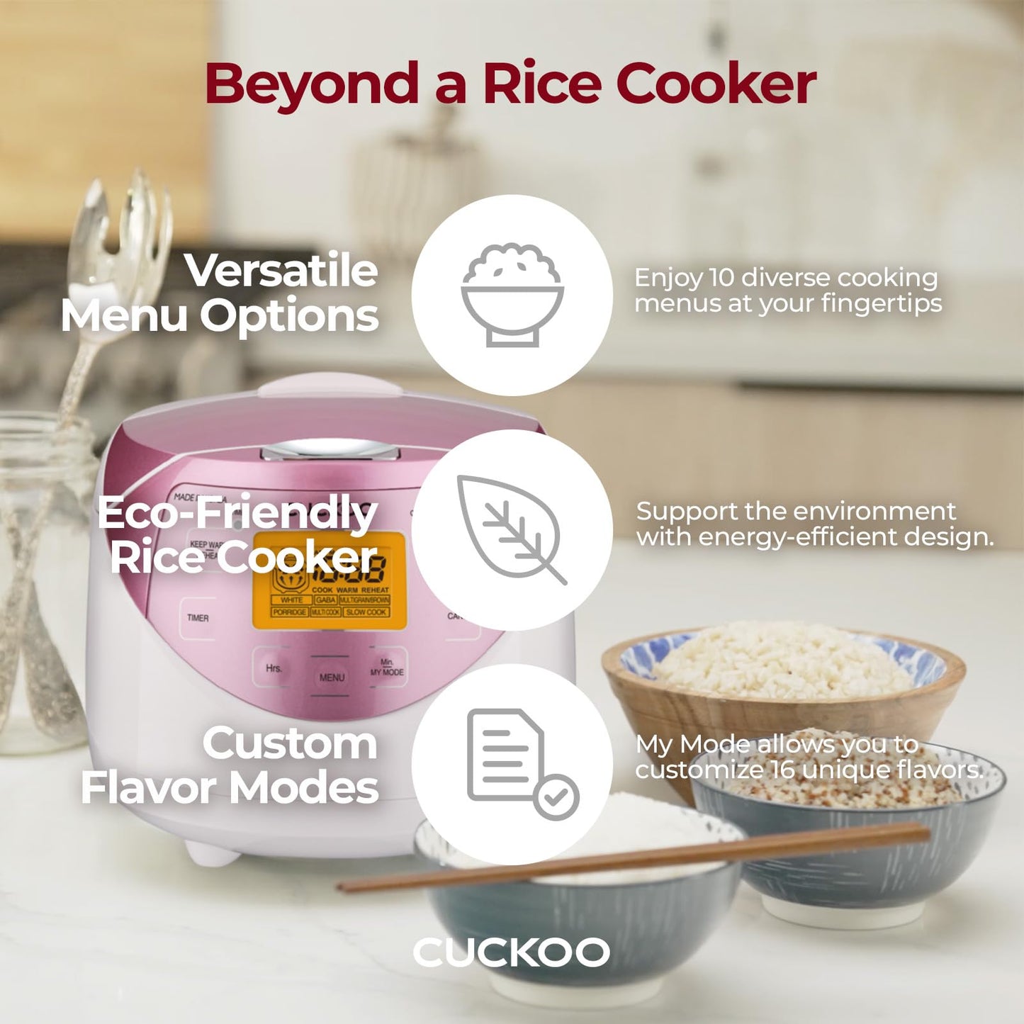CUCKOO CR-0631F | Arrocera Micom de 6 tazas (sin cocinar) | 8 opciones de menú: arroz blanco, arroz integral y más, olla interior antiadherente, fabricada en Corea | Blanco/Rosa