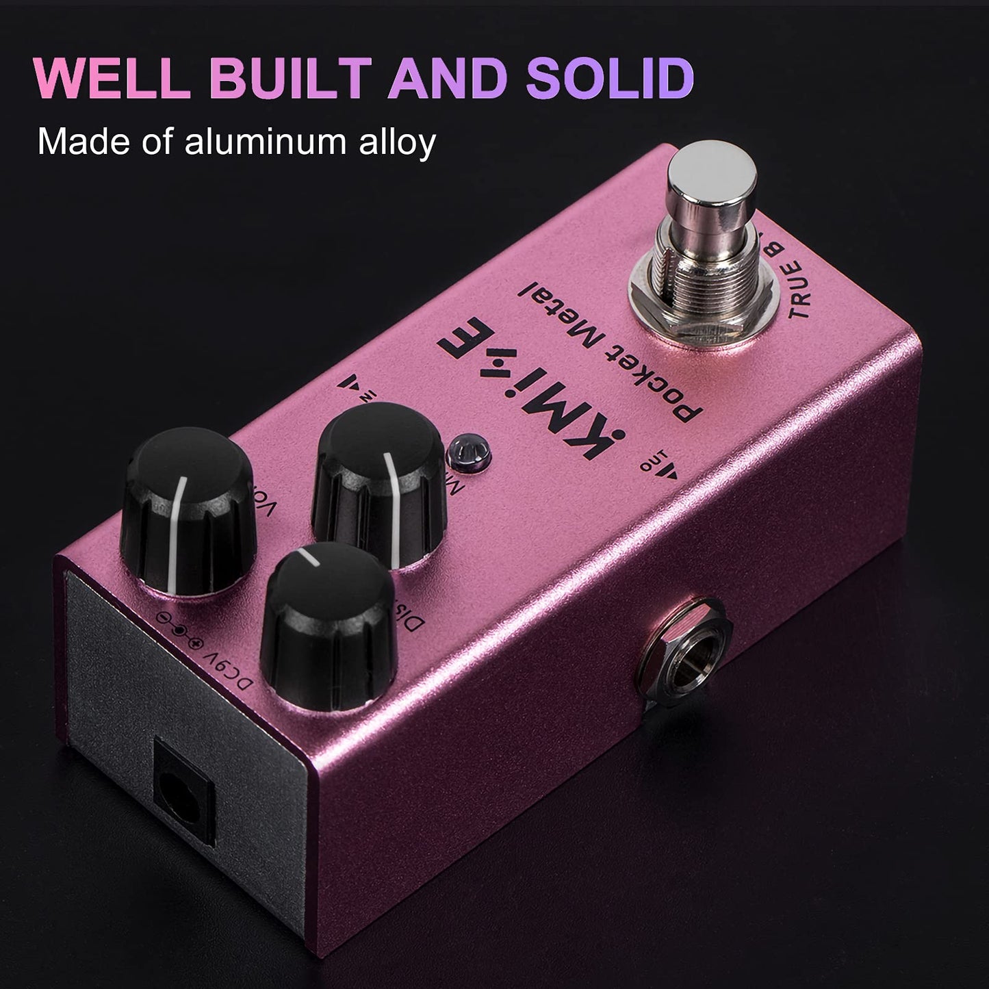 lotmusic Pedal de efectos de guitarra eléctrica Mini tipo único DC 9V True Bypass (Pocket Metal)
