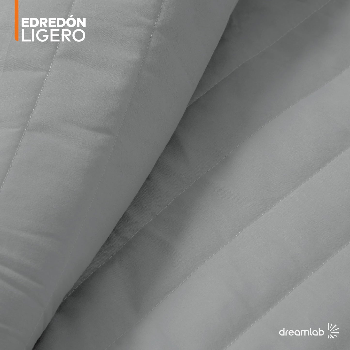 Dreamlab Edredón Ligero de Verano. Colcha de Cama Rellena de Suaves Microfibras Recubiertas con Gel. Lavado a Máquina. Hipoalergénico. (Gris Claro, Matrimonial 195 x 223cm)