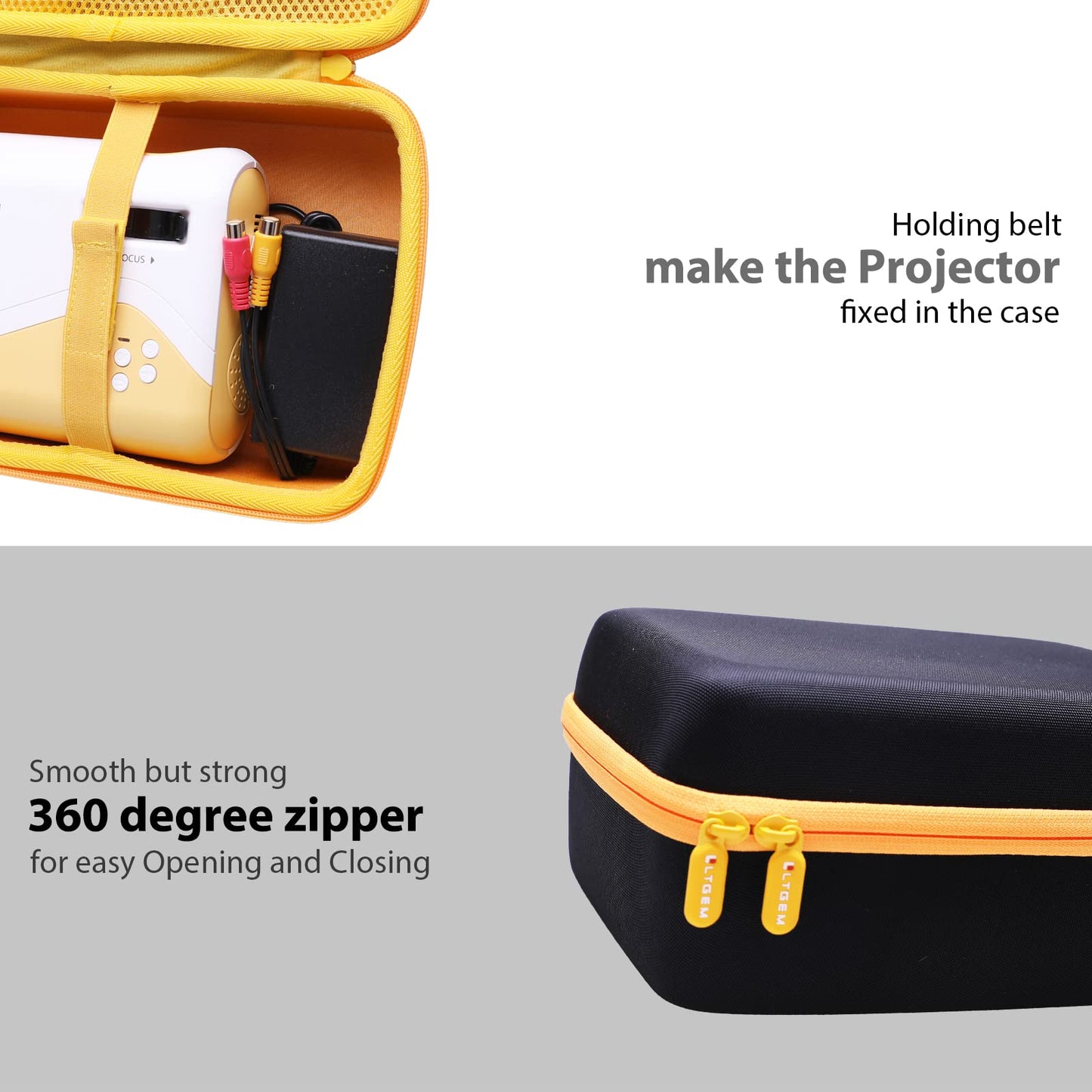 LTGEM - Funda rígida de viaje para proyector AuKing Mini 2023 actualizada, solo funda (interior: 9.2 x 6.2 x 2.4 pulgadas)