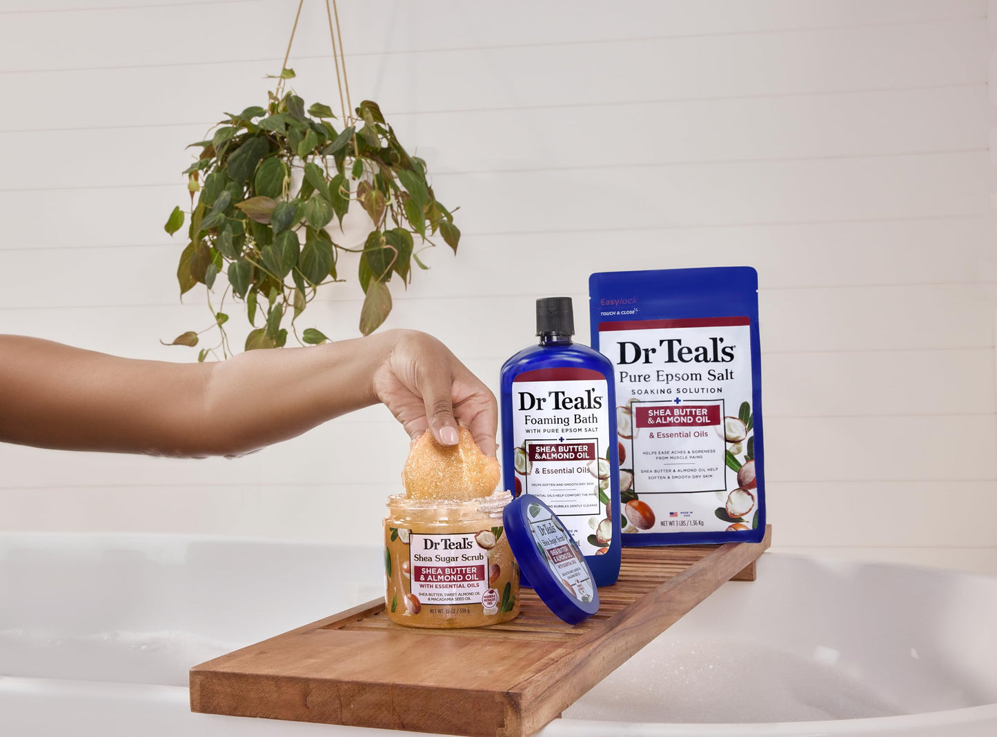 Dr Teal's Scrub Exfoliante para la Piel con Manteca de Karité y Azúcar, 19 Onzas